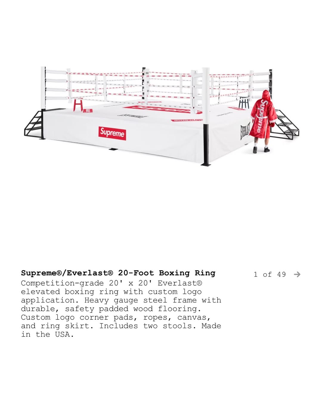 SUPREME DROPS BOXING RING AND COFFIN ACCESSORIES FOR SS26