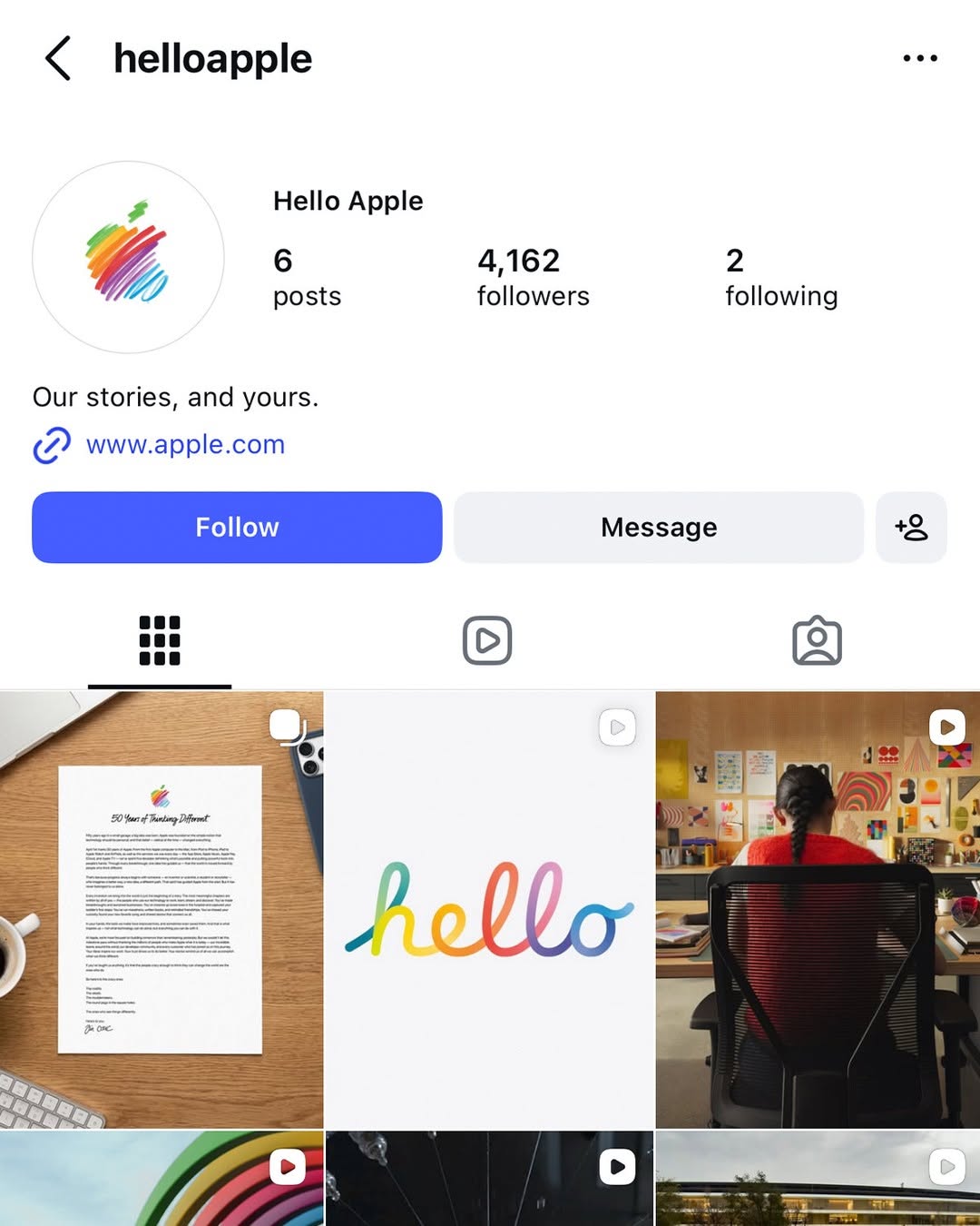 APPLE LAUNCHES HELLOAPPLE INSTAGRAM AS 50TH ANNIVERSARY CELEBRATION BEGINS (image 9)