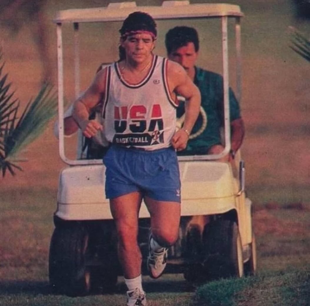 DIEGO MARADONA WORE MICHAEL JORDAN DREAM TEAM JERSEY TRAINING FOR 1994 WORLD CUP (image 3)