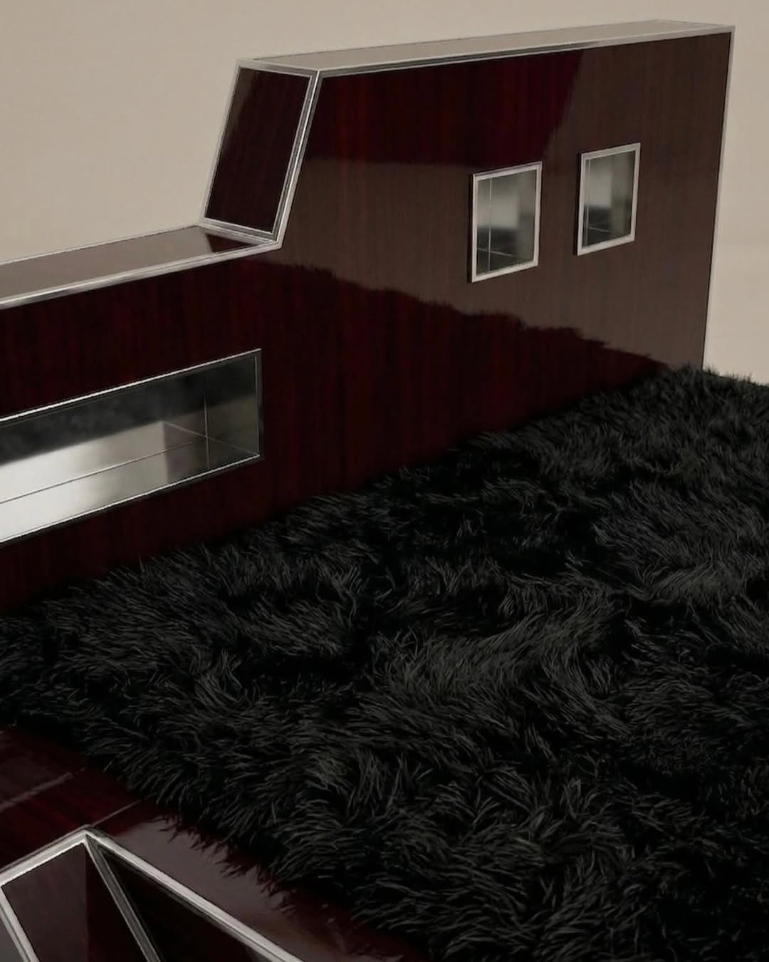 GARANCE VALLÉE'S 2093 BED IS THE FUTURE IN DARK WOOD