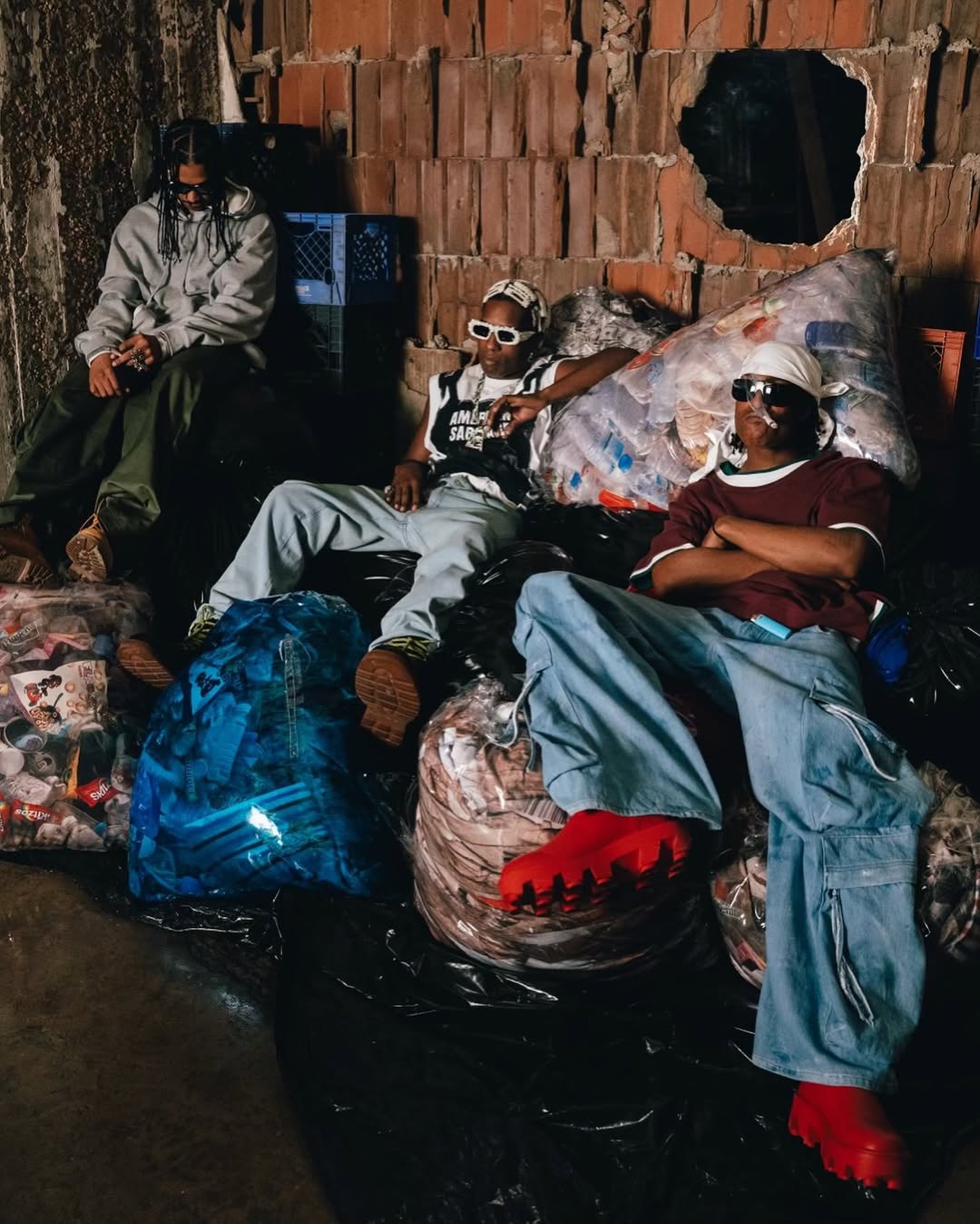 ASAP ROCKY HOMMEMADE TRASH BAG COUCH IS SURREALISM WITH A PRICE TAG (image 2)