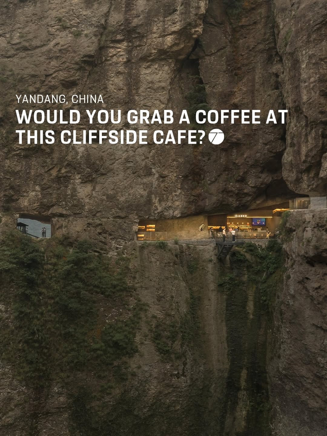 Slow Coral Built a Coffee Bar Inside a Volcanic Cliff and Won Dezeen 2025