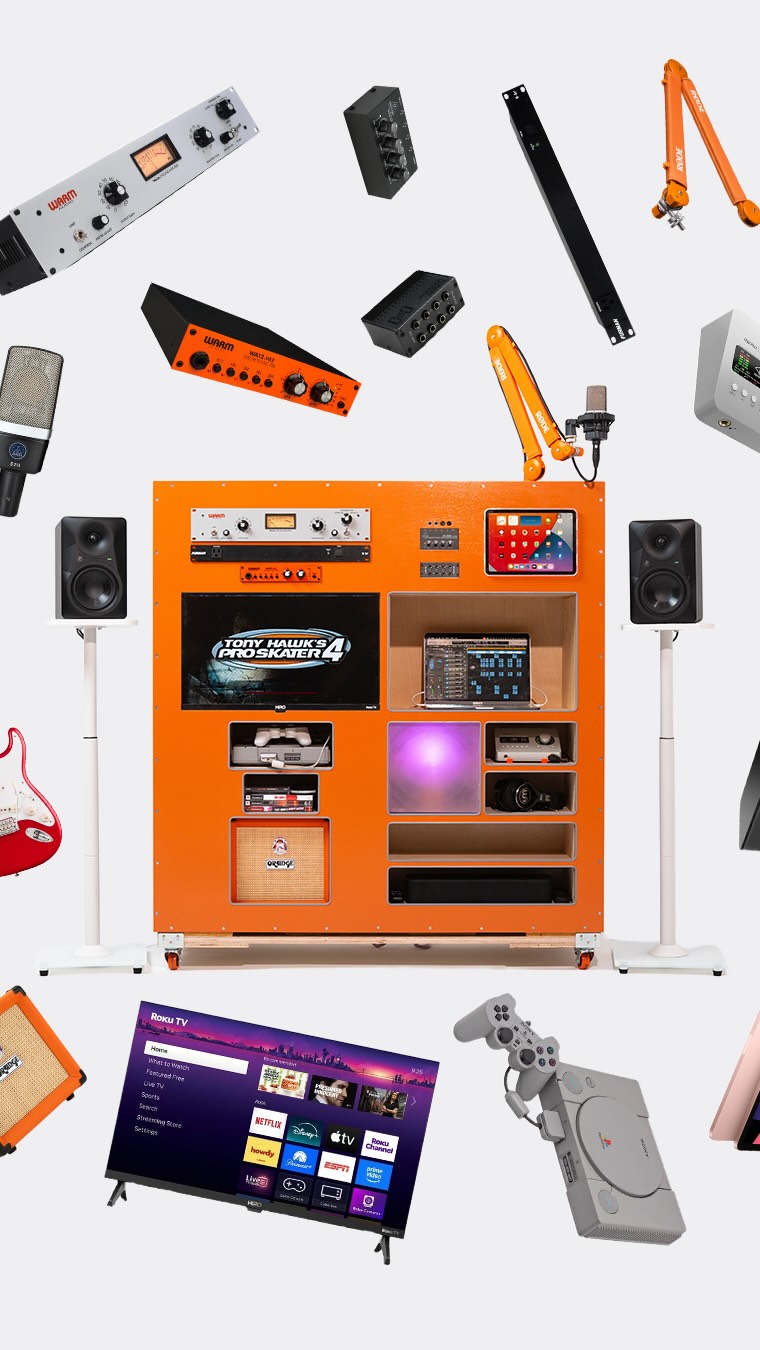 The ToyBox product by Weird Kid Engineering, a physical creative hub combining music production and gaming designed by Ellis Faulk in Los Angeles