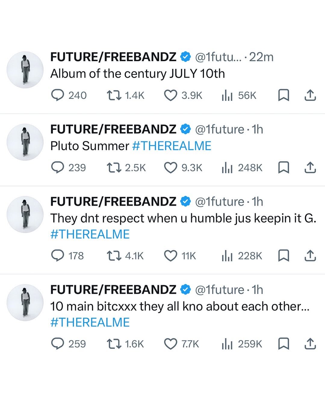 Future photographed for THE REAL ME album announcement in Atlanta 2026