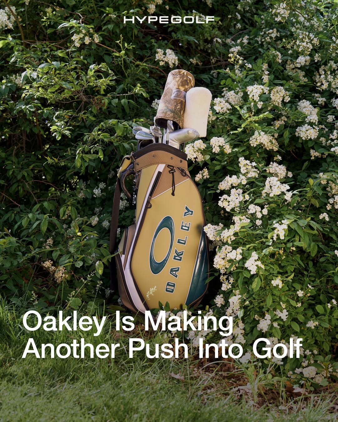 Oakley golf sunglasses and apparel from the 2026 golf essentials collection on a golf course