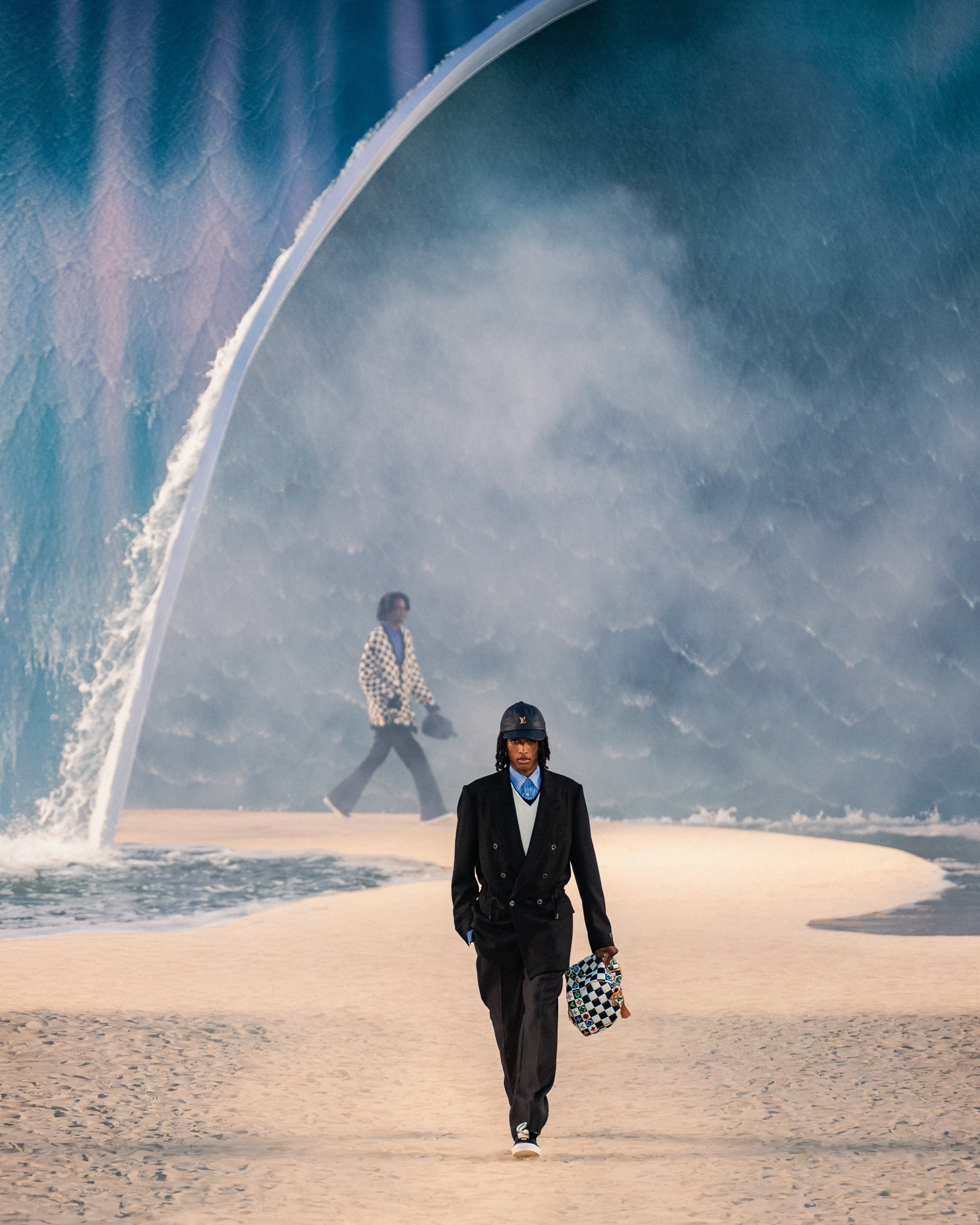 A Bureau Betak production still from Paris Fashion Week, shared by the agency to credit its set work on the Pharrell Williams Louis Vuitton and Willy Chavarria SS27 shows.