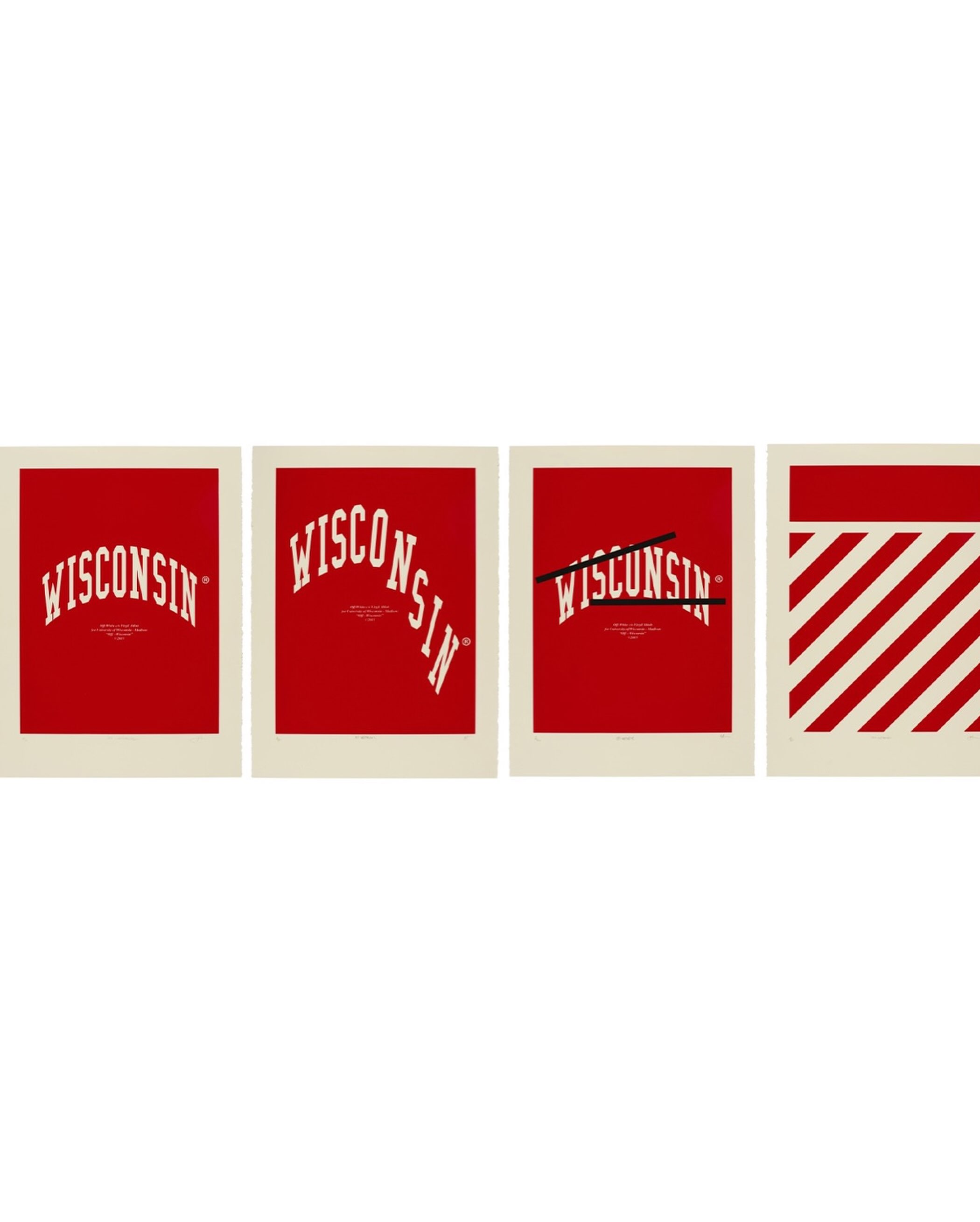 One of Virgil Abloh's 2015 Off Wisconsin screen prints, part of the lot up for bidding at Sotheby's.