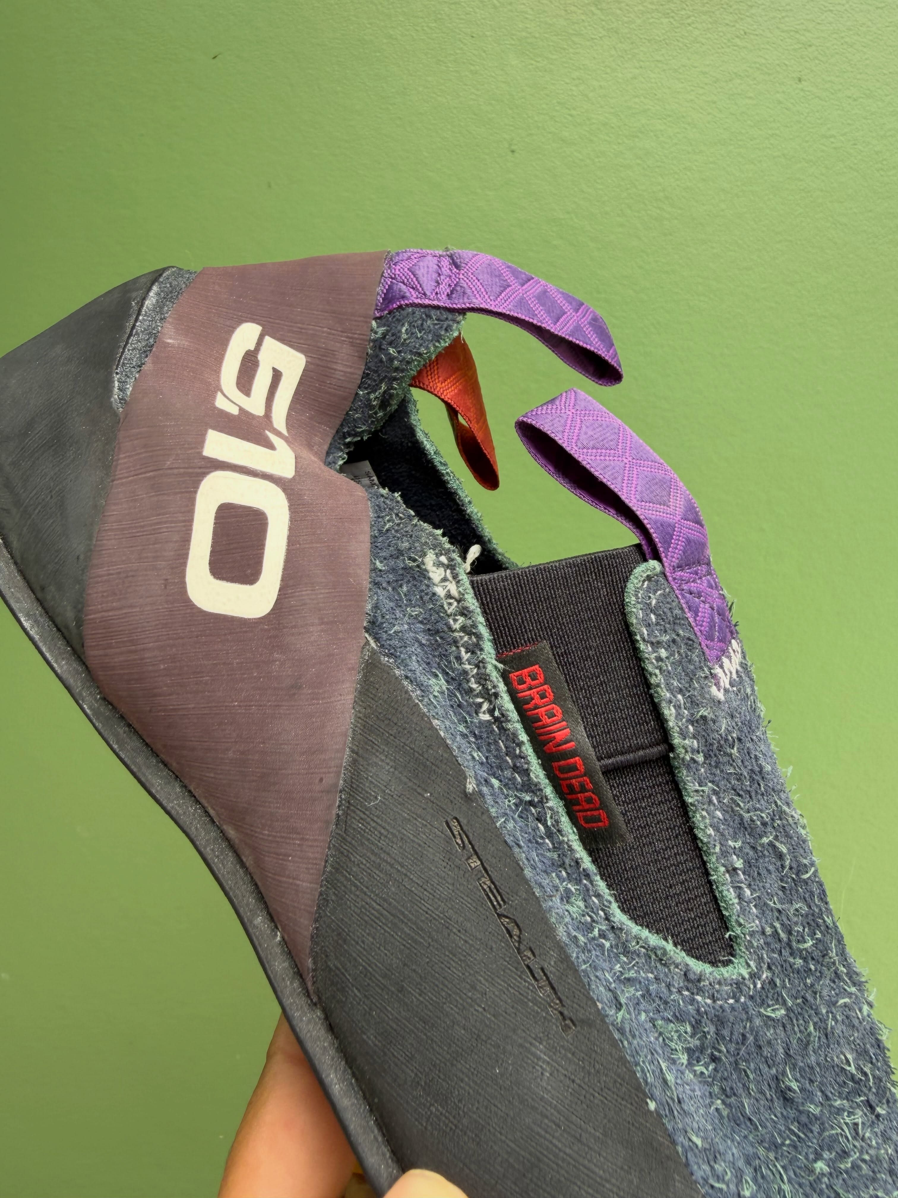 Promotional image from Brain Dead's Instagram post announcing the adidas Five Ten NiAD prototype giveaway at the Golden Gate Wall Traverse climbing meetup in Oakland.