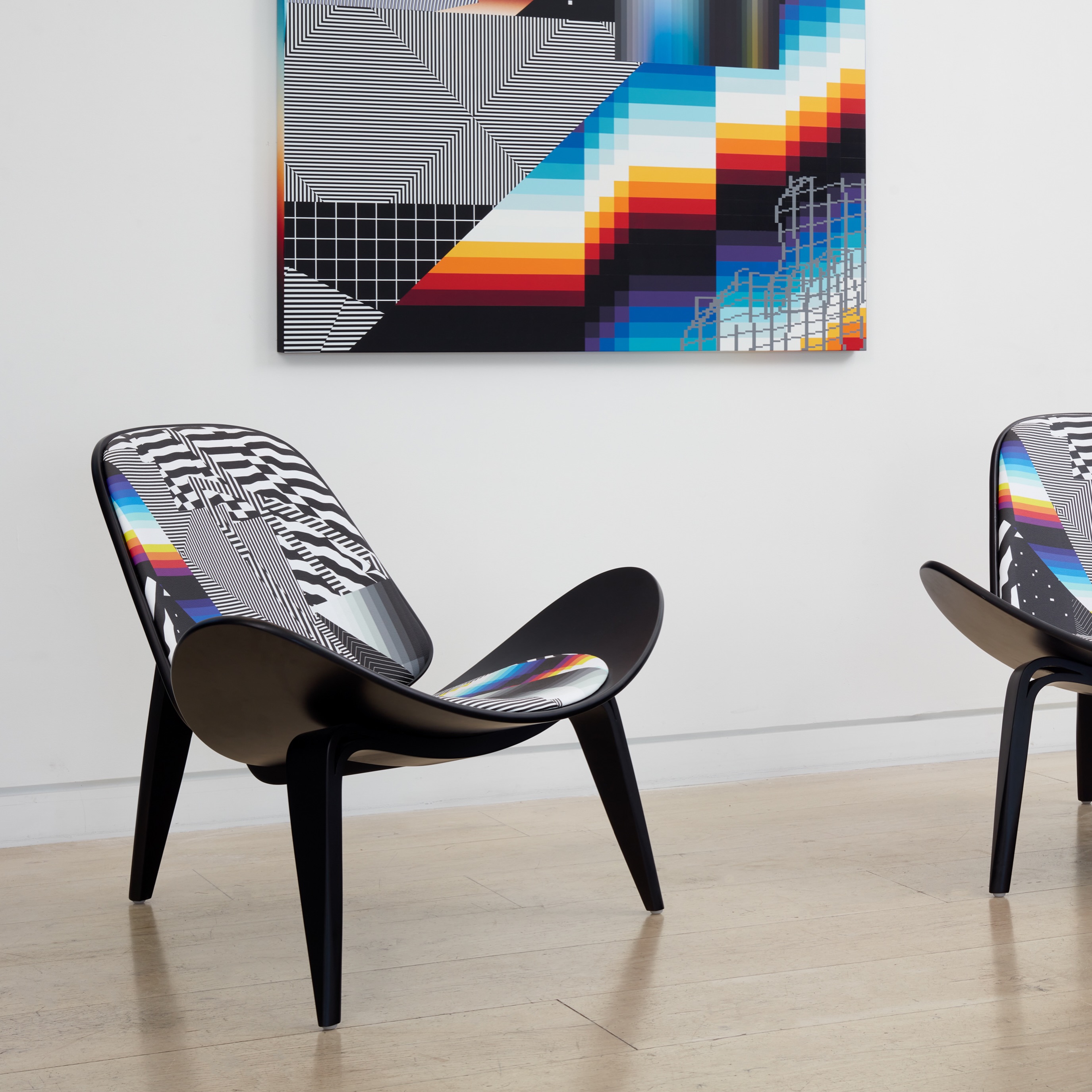Promotional artwork for Felipe Pantone and Etai's Parallel Practices exhibition at Albertz Benda gallery in Los Angeles