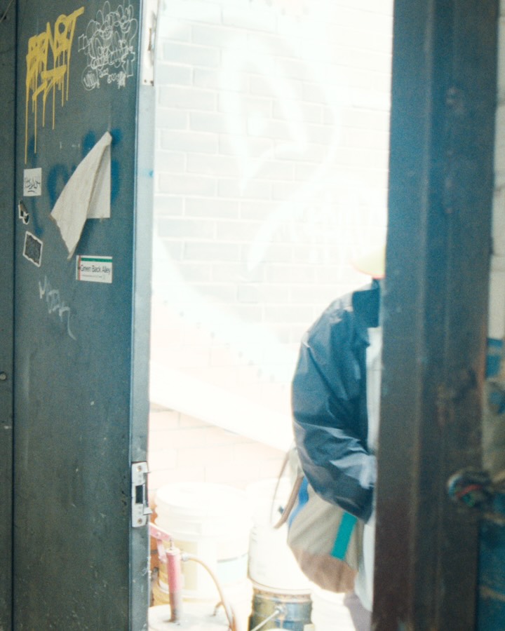 A promotional image for Action Bronson's Baklava 2811 Mikročpske New Balance sneaker.