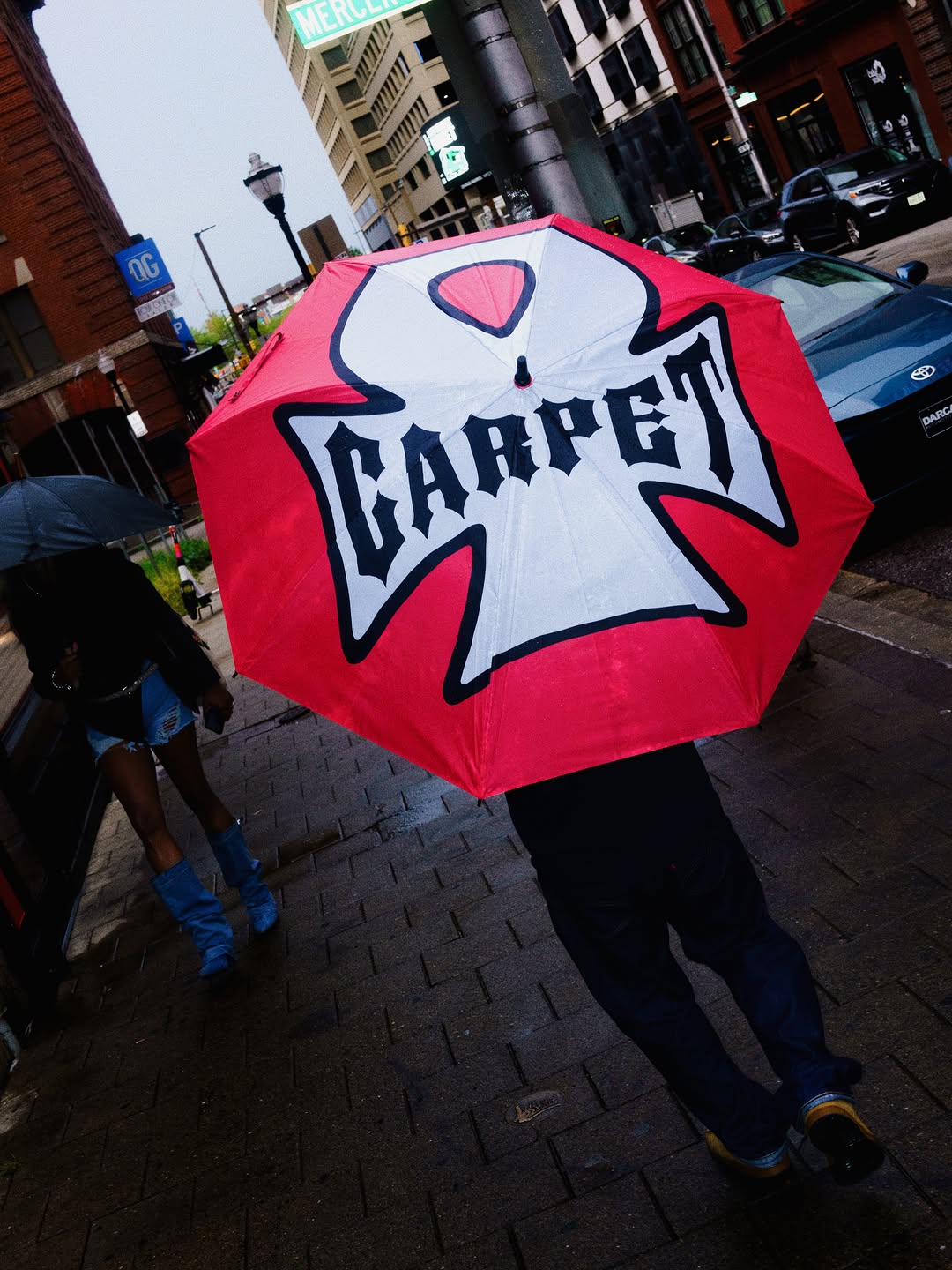 Carpet Company's double sided Iron Ankh umbrella for Season 22 Drop 2.