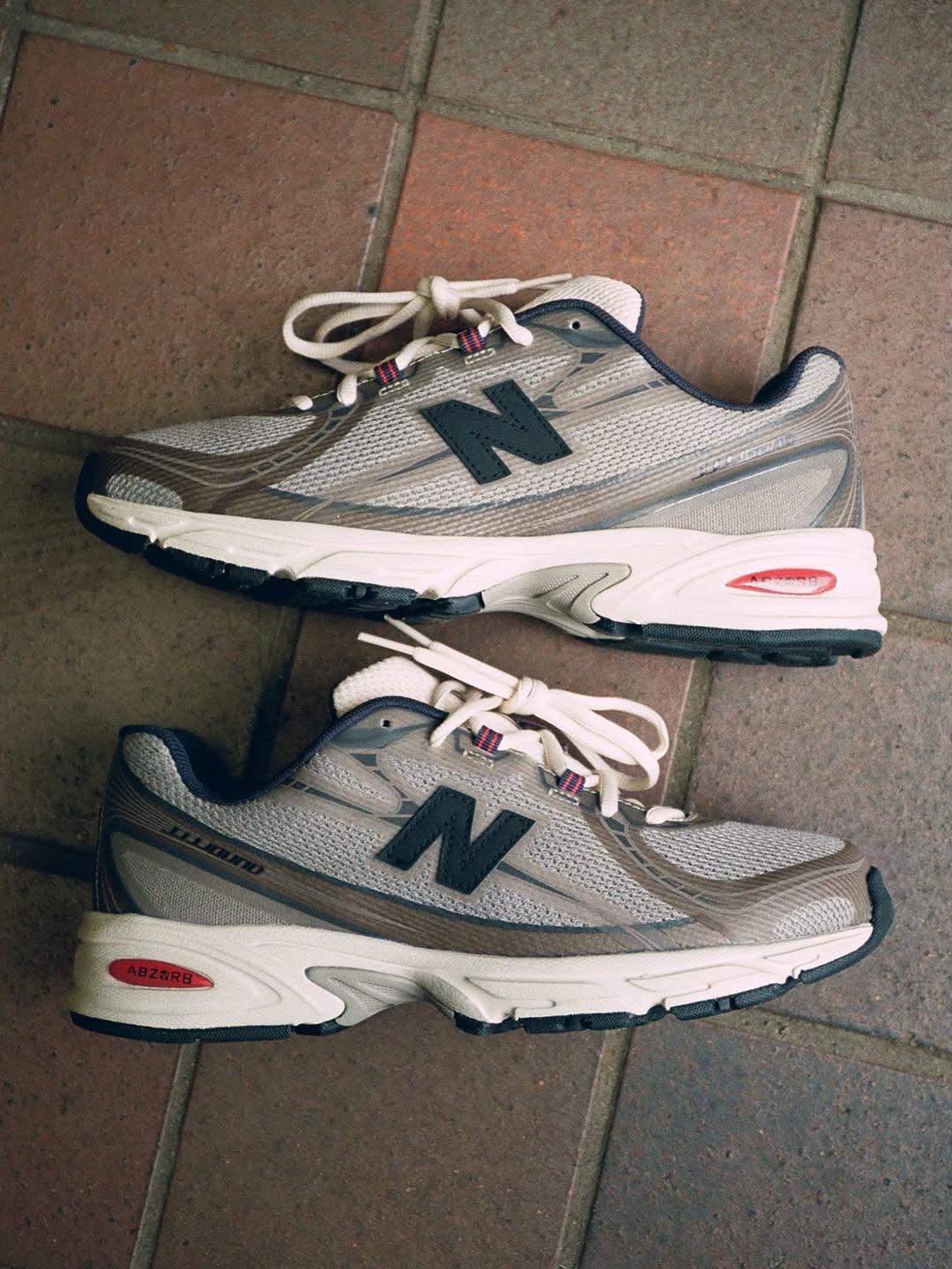 JJJJound New Balance 740N sneaker in the Mushroom beige and taupe colorway.