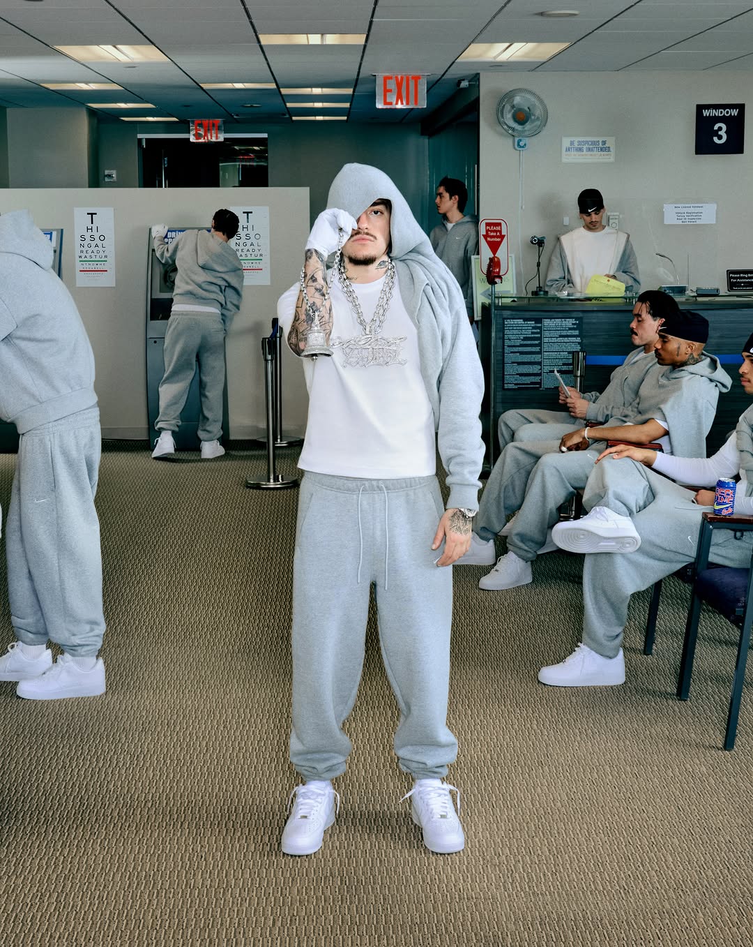 Nike Sportswear's Solo Fleece pant and crew shown in the brand's own product carousel.