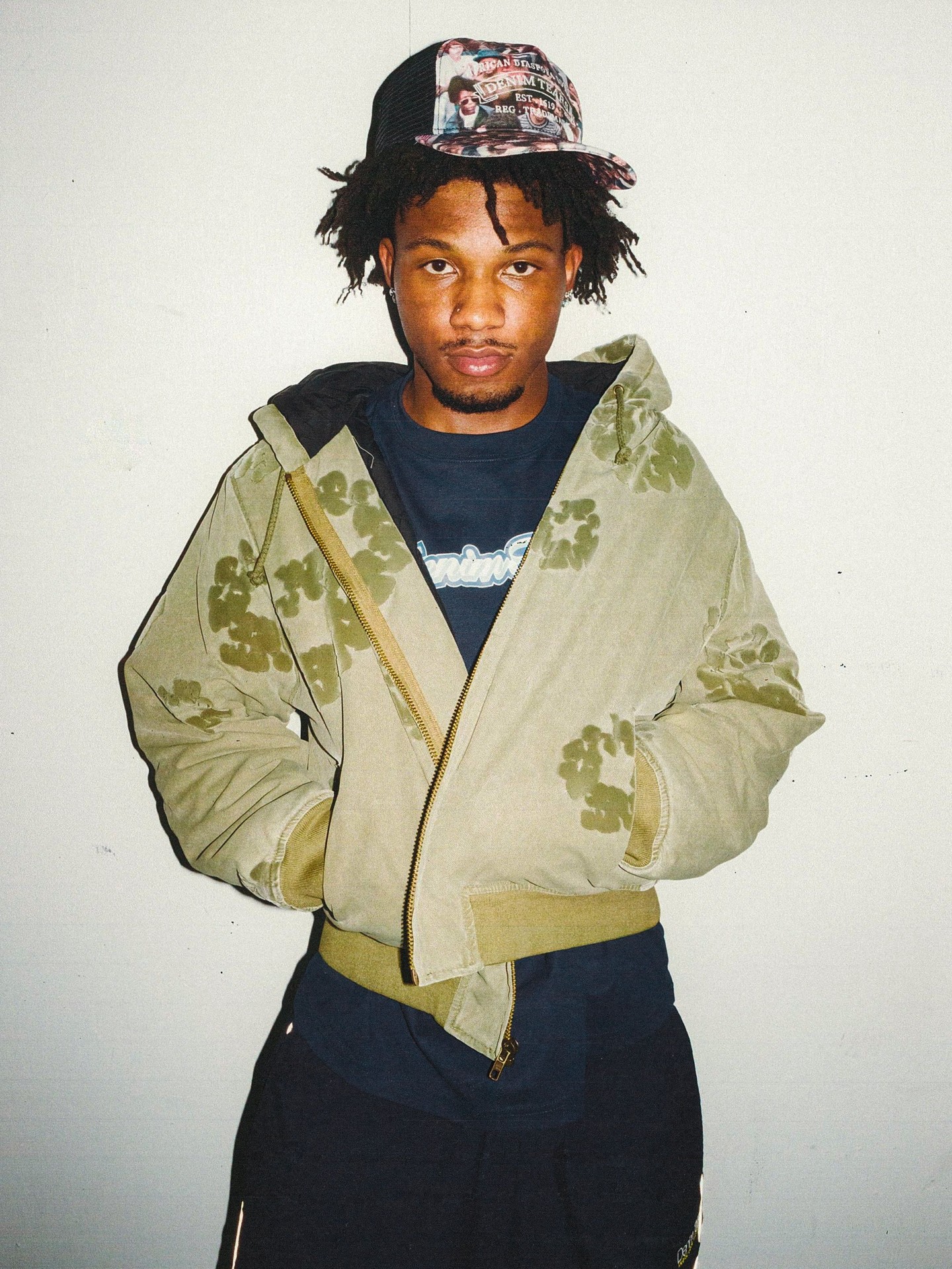 A look from Denim Tears' Fall/Winter 2026 Drop One collection with the Andre Leon Talley Estate