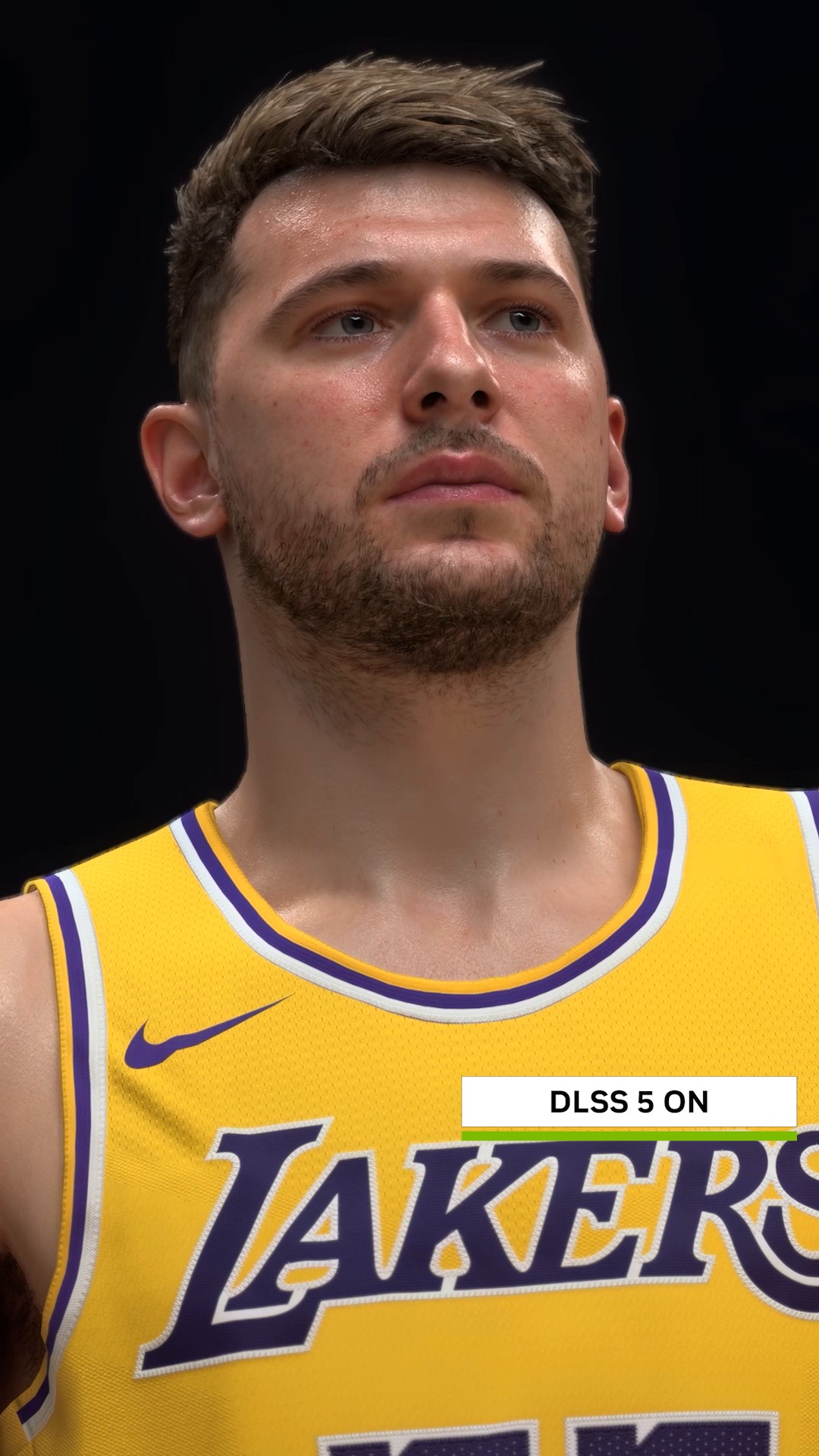 A promotional image for NBA 2K27 showing Nvidia's DLSS 5 neural rendering graphics