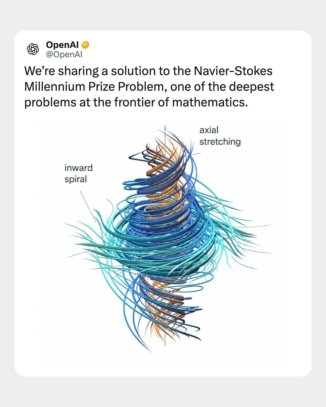 OpenAI's Instagram carousel post announcing its Navier Stokes Millennium Prize proof