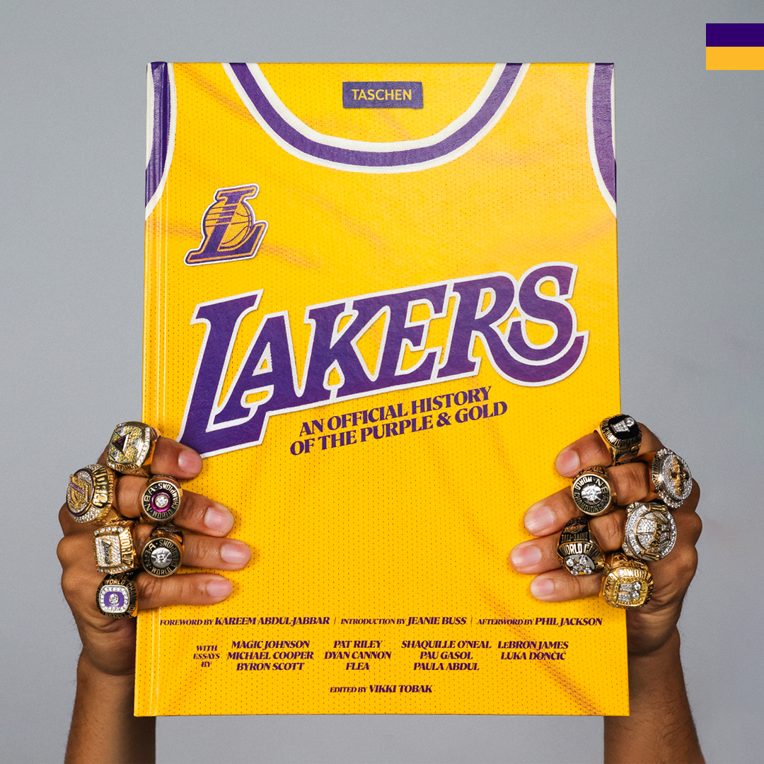 Promotional image for the Lakers and Taschen official franchise history book.