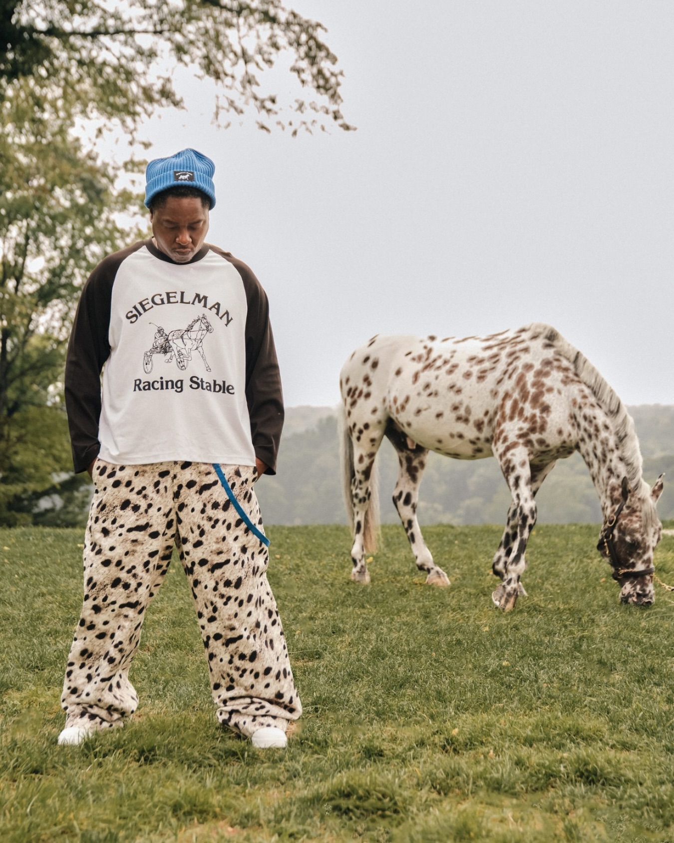 Jadakiss on the grounds of Pendry Natirar for Siegelman Stable's Fall Winter 2026 campaign.