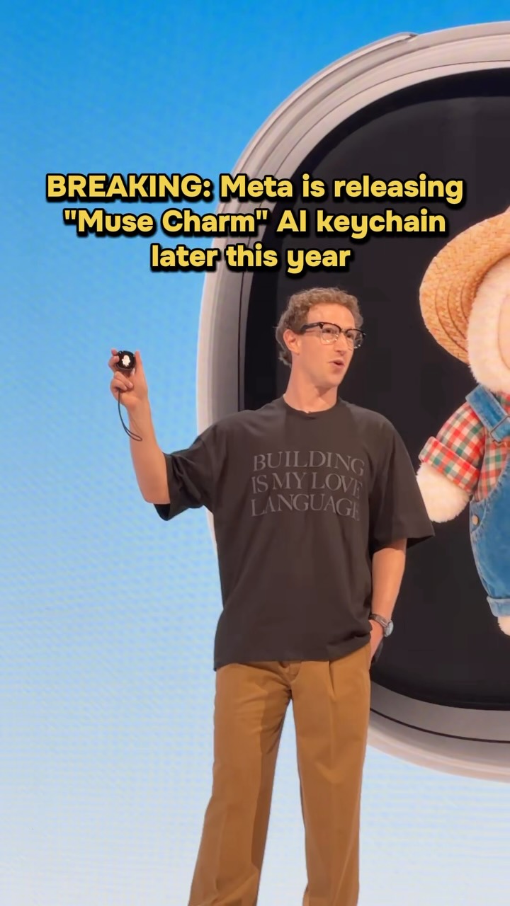 Meta's Muse Charm device shown during its reveal at the Meta Connect 2026 keynote.