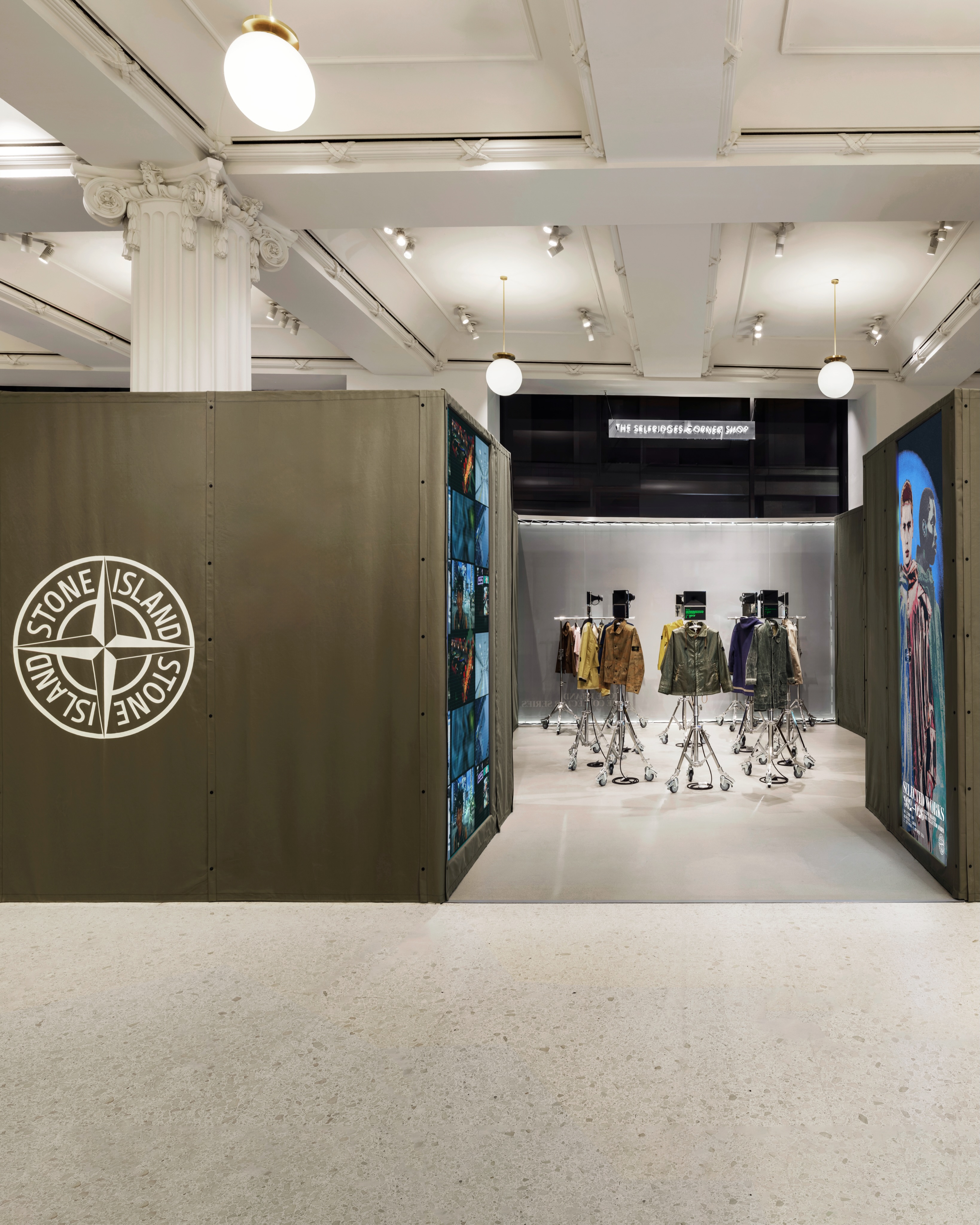 Stone Island Collector Series display inside Selfridges' Corner Shop.