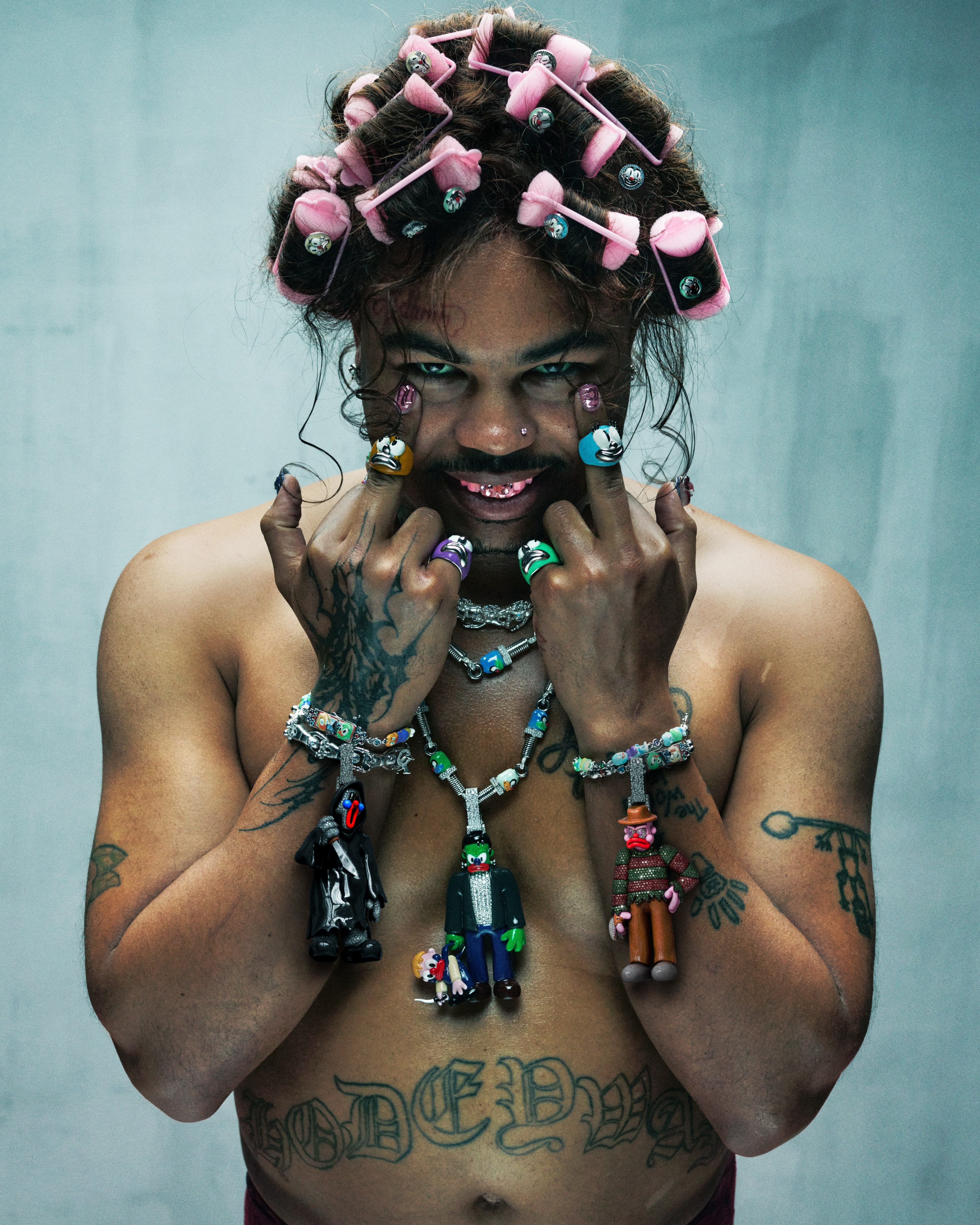 Promotional imagery for the SLAWN X A JEWELLERS jewellery collection.