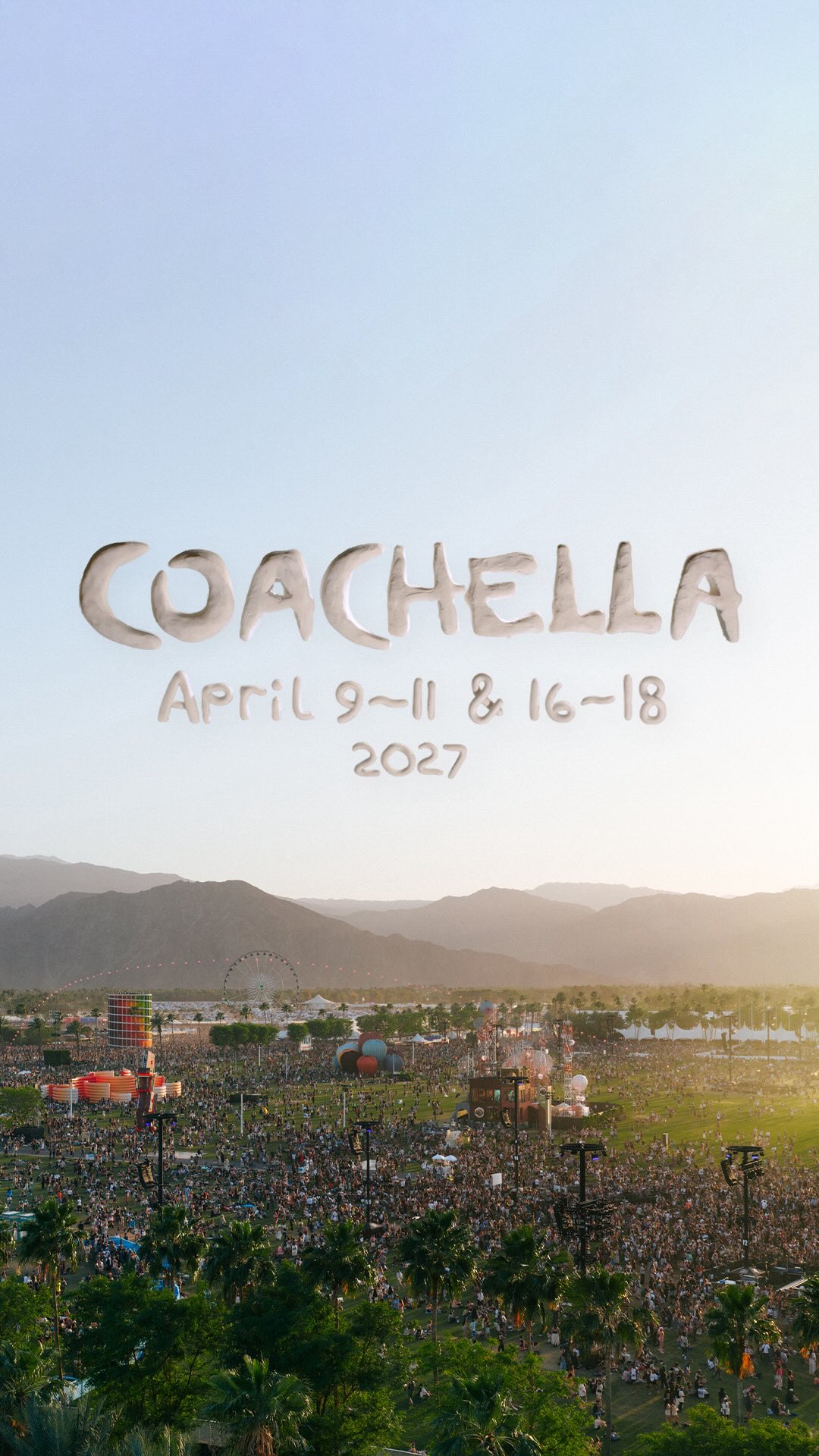 Coachella 2027 announcement artwork from the festival's official carousel