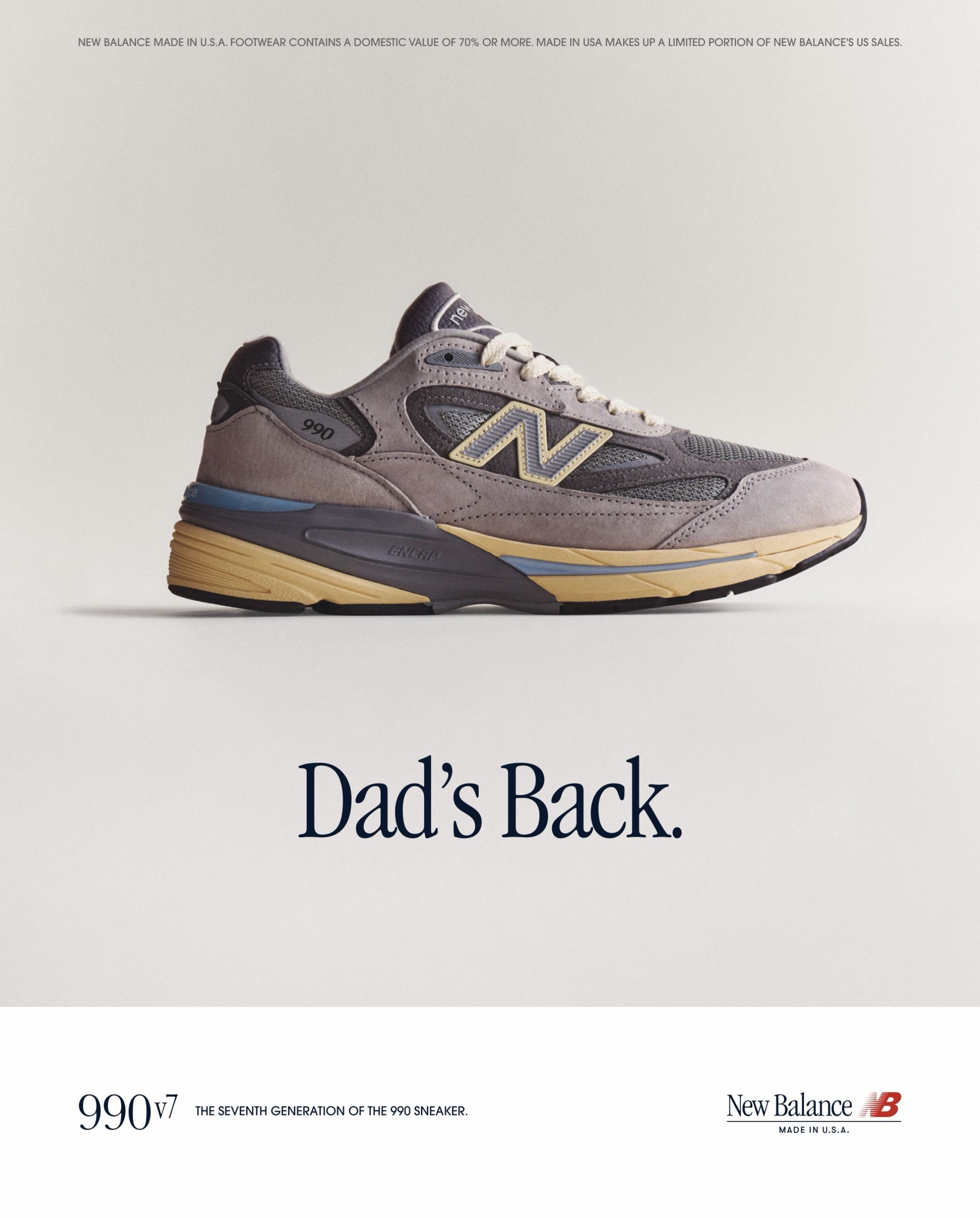 New Balance Lifestyle image announcing the Dad's back release on November 6