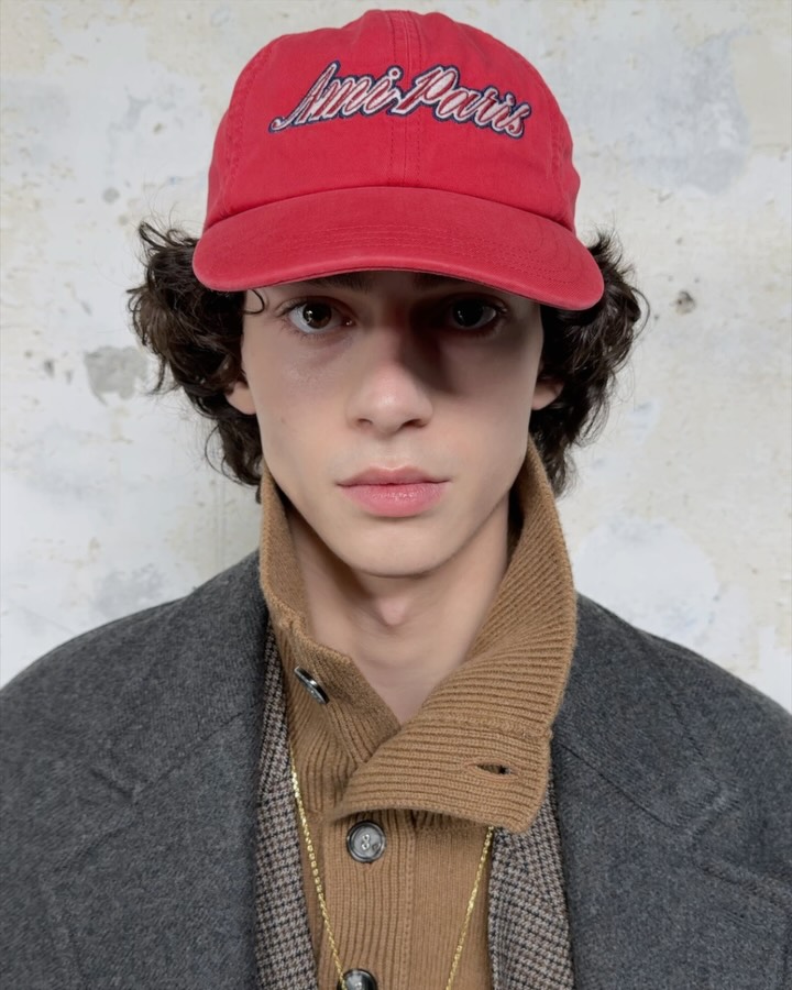 A look from Ami Paris' Fall Winter 26 campaign teaser, rooted in the season's oversized wool tailoring.