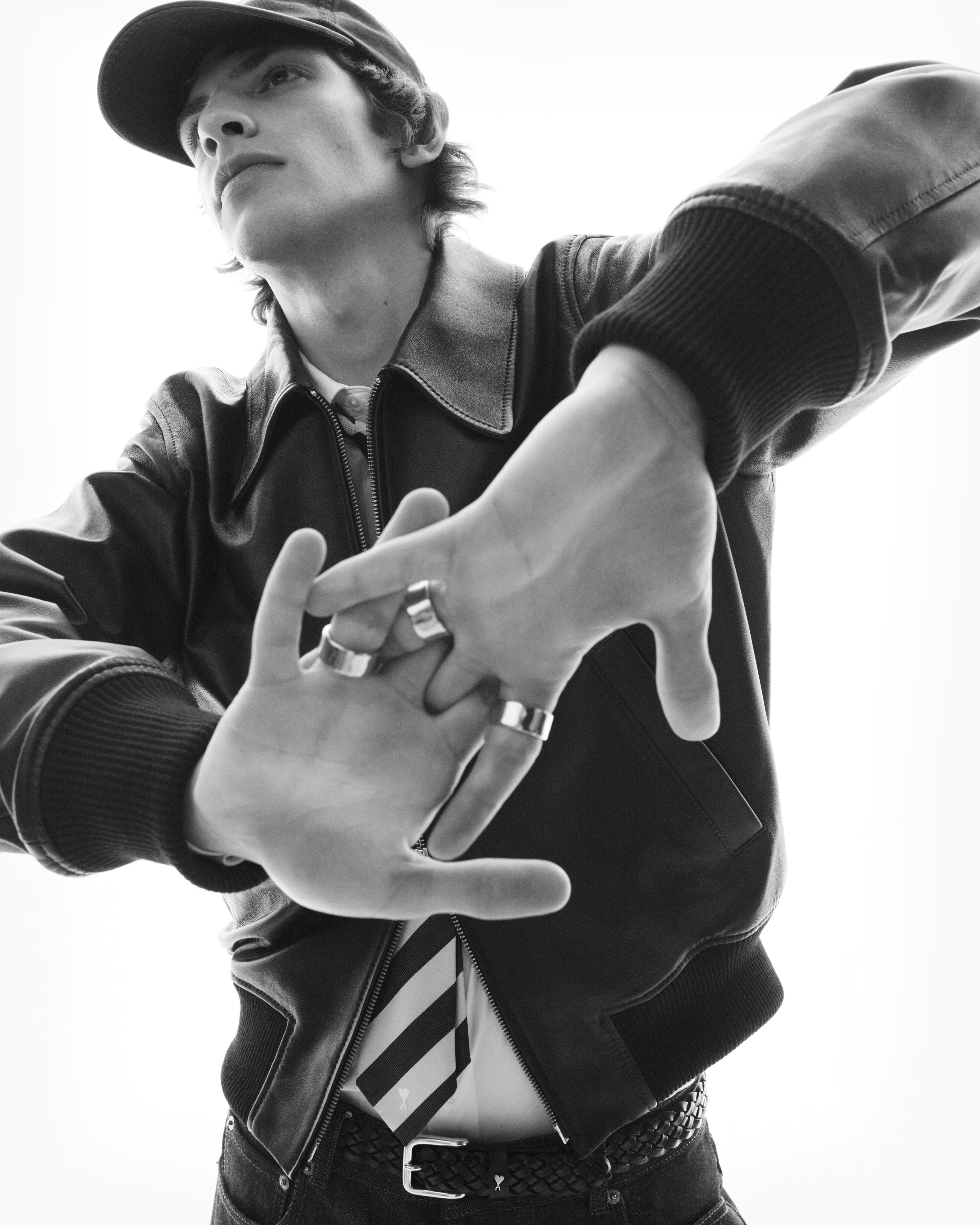 A portrait from Ami Paris's Fall Winter 26 campaign, photographed by Karim Sadli.