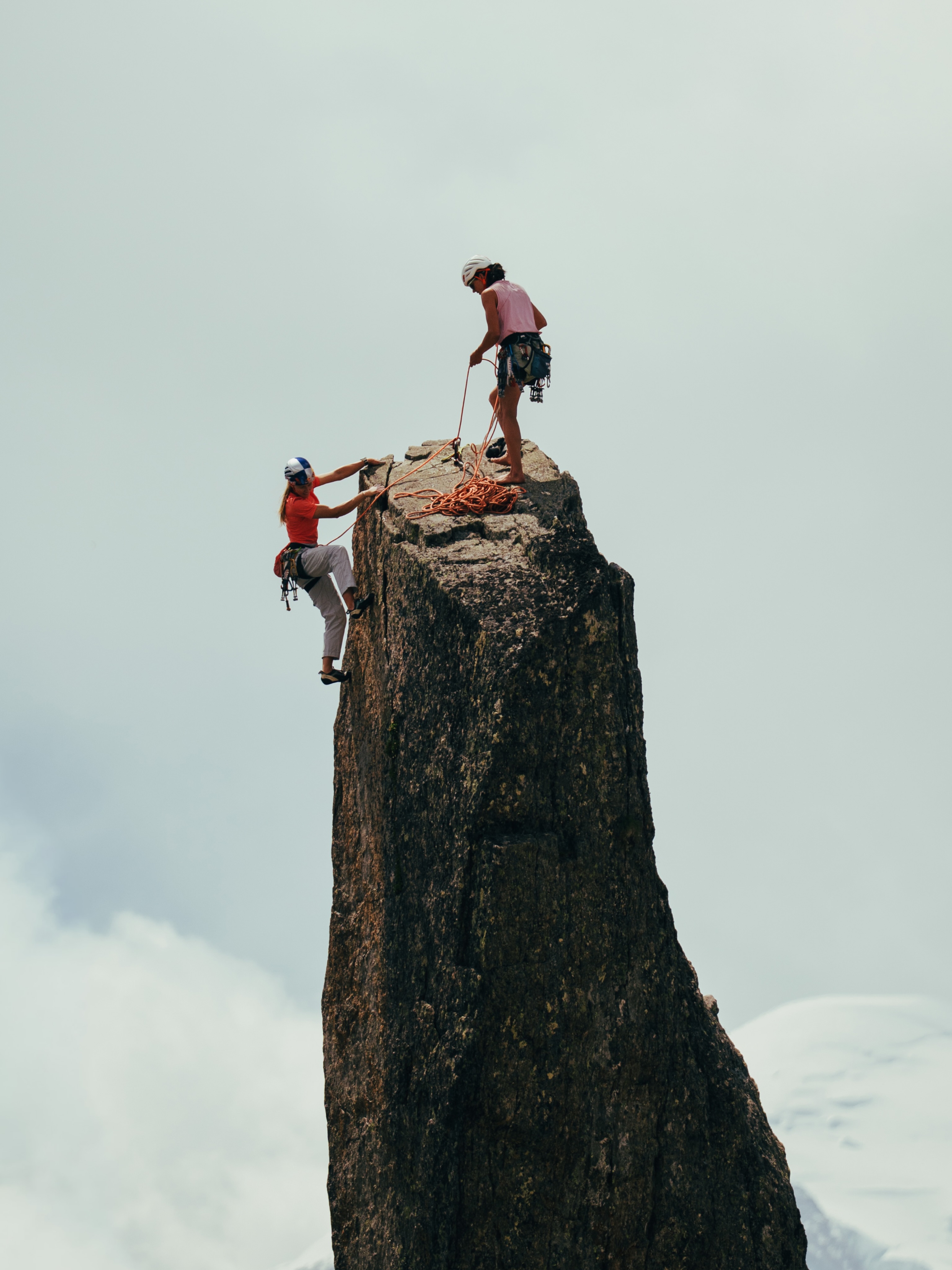 A climber taking part in a guided clinic at the Arc'teryx Alpine Academy in Chamonix, France.