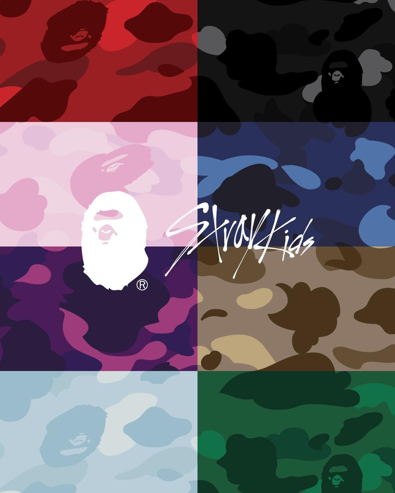 BAPE and Stray Kids collaboration teaser artwork