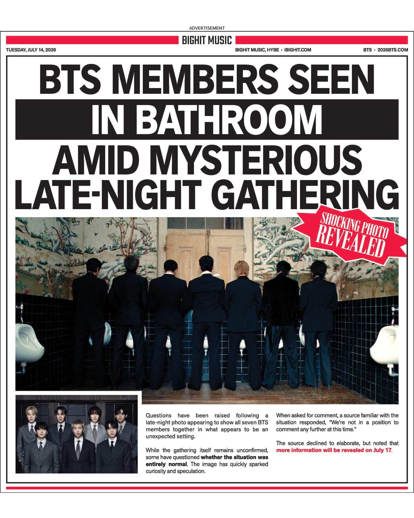 BTS FAKE TABLOID ADS TEASE NORMAL MUSIC VIDEO (image 2)