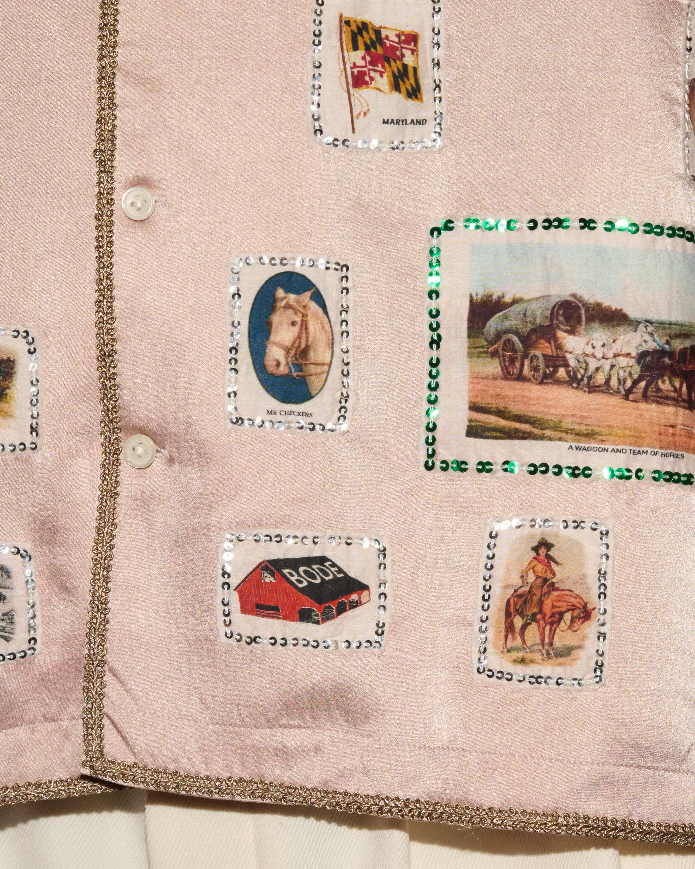 BODE FRAMES TOBACCO SILK HORSES WITH SEQUINS (image 2)