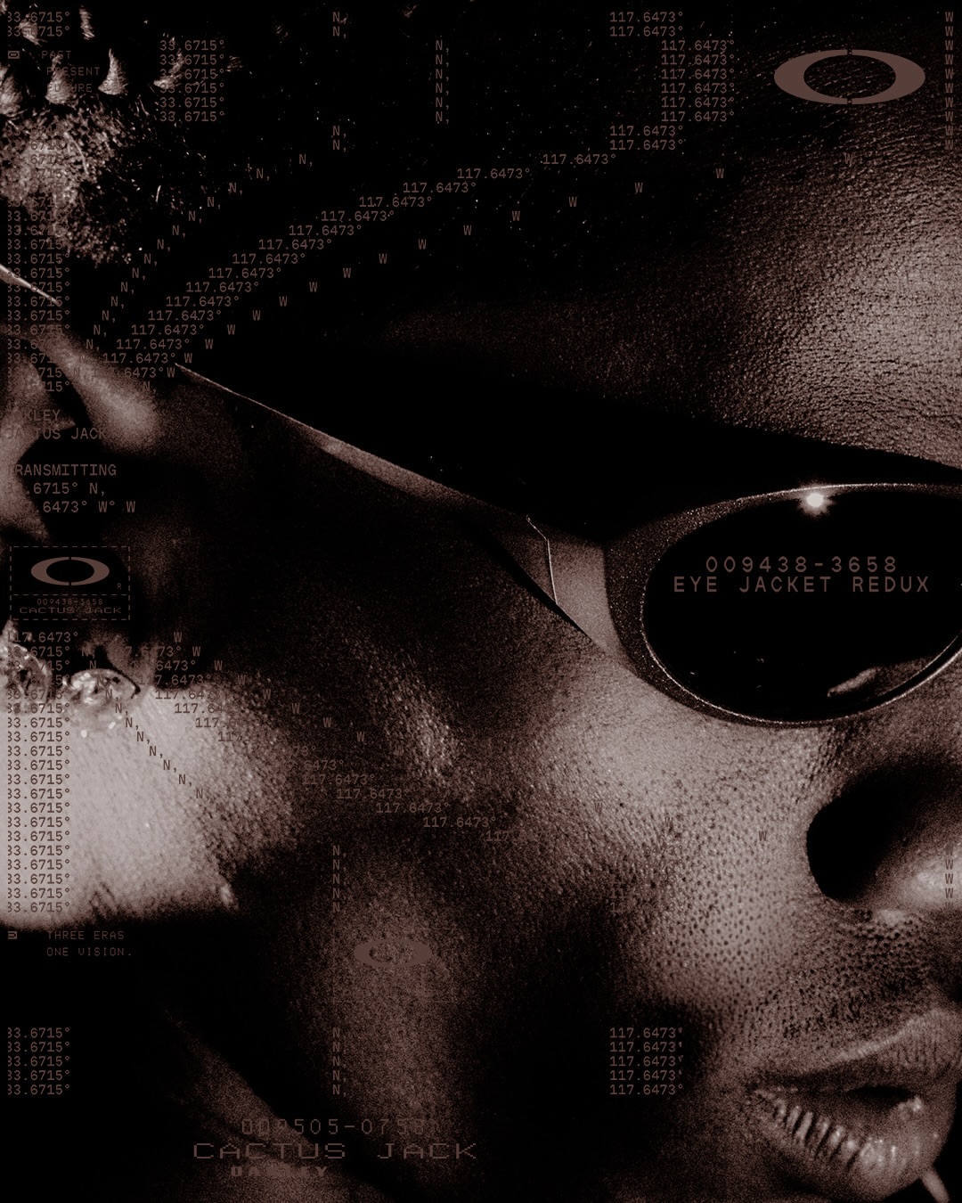Product shot of the Cactus Jack x Oakley Chapter 001 eyewear collection.