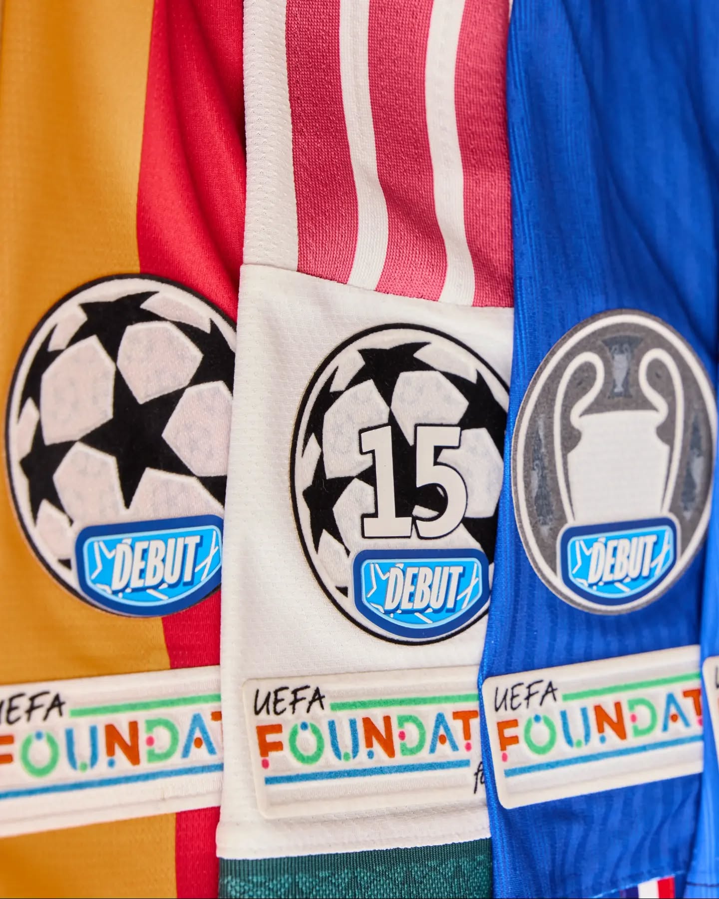 UEFA Champions League graphic announcing the new Debut Patch trading card program.