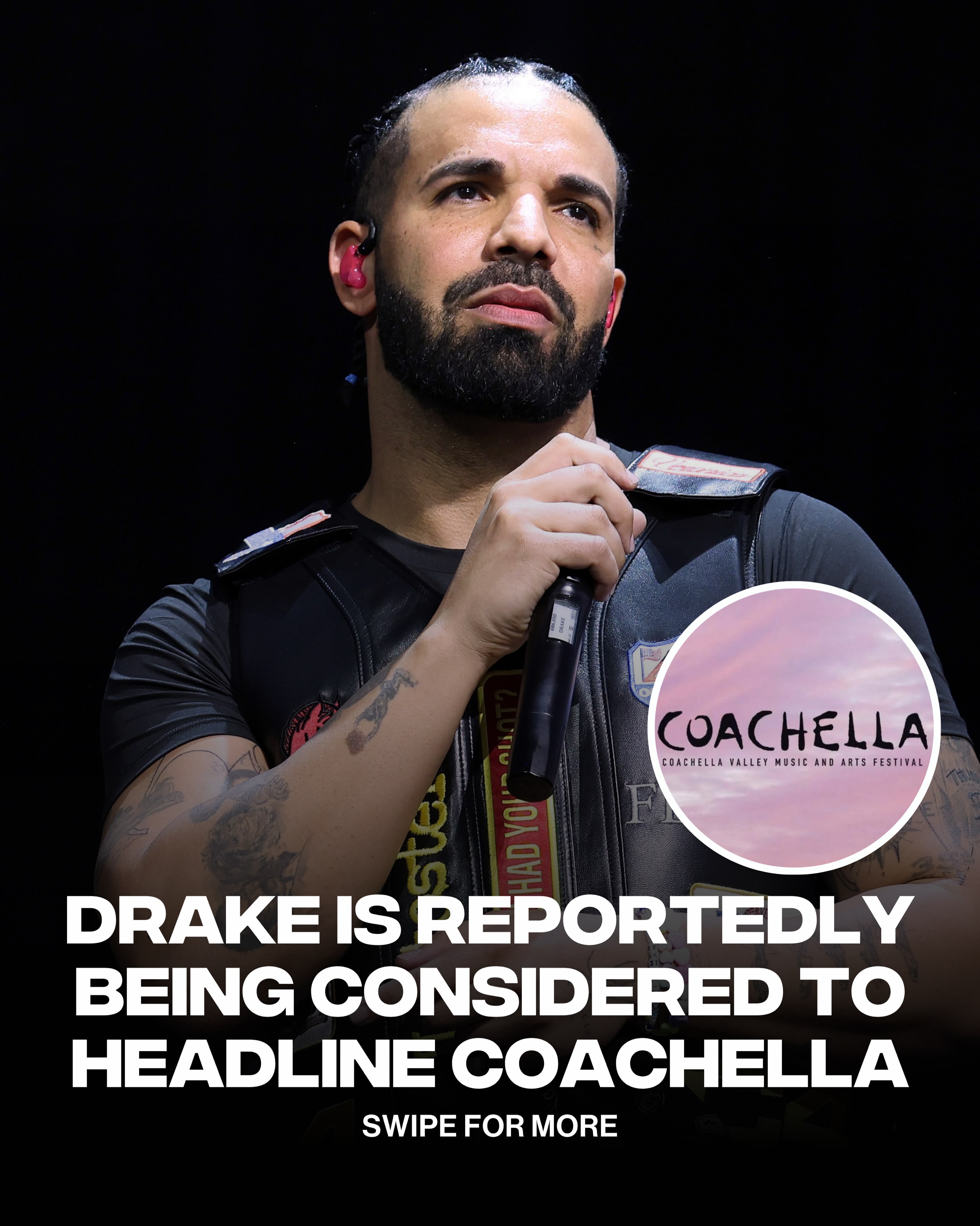 Drake in a Getty photo accompanying the Coachella headliner report