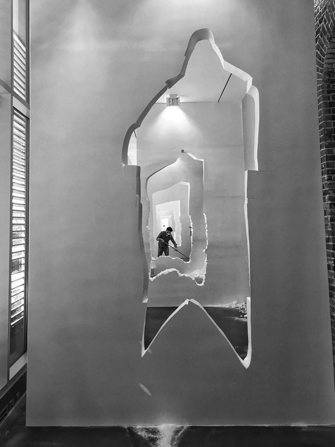 Daniel Arsham Wall Excavation Carved 300 Feet of Walls Into a Human Form (image 2)