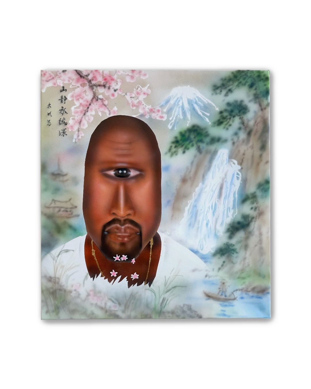 A cherry blossom painting credited to the artist mashiiiine, posted on the Instagram curation account das archivee.