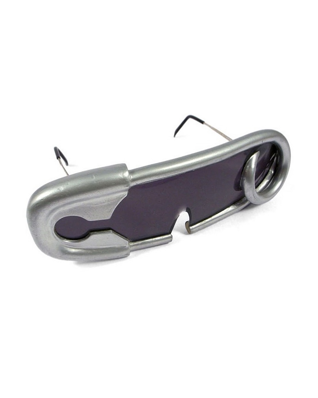 Safety pin sunglasses made by Bruce Whistlecraft, inspired by H.R. Giger's 1978 painting Illuminatus