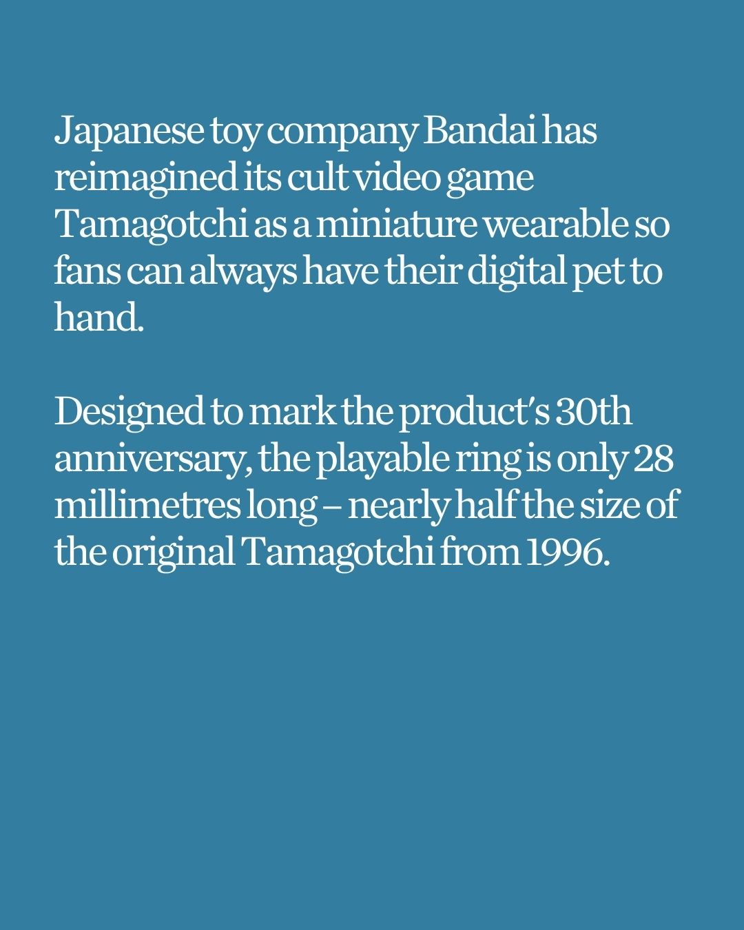 BANDAI SHRINKS TAMAGOTCHI TO A 28MM WEARABLE RING (image 3)