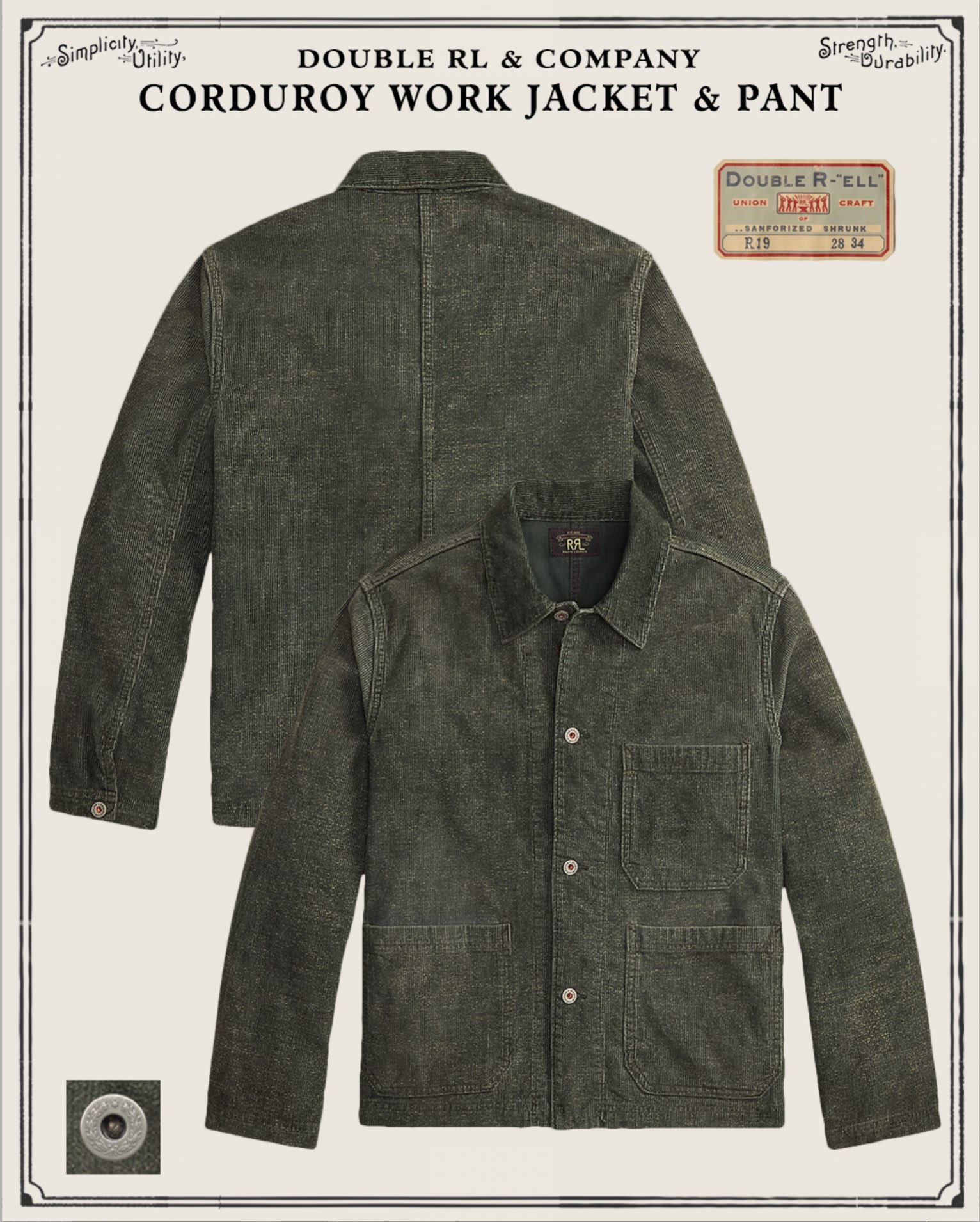 RRL'S NEW CORDUROY SET USES 11.2OZ JAPANESE BEDFORD (image 2)