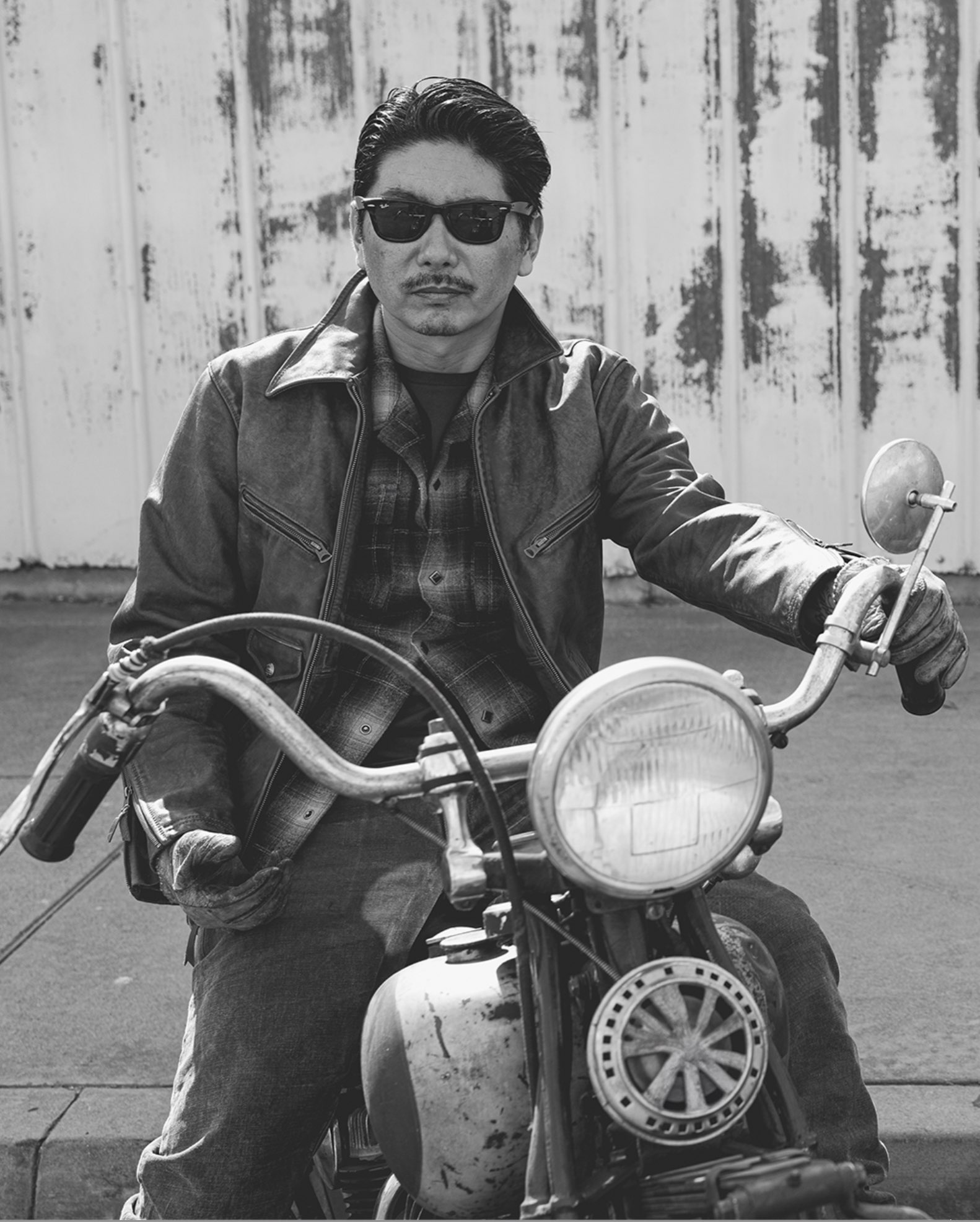 RRL's plaid lined leather jacket, released in stores under Ralph Lauren's Double RL label