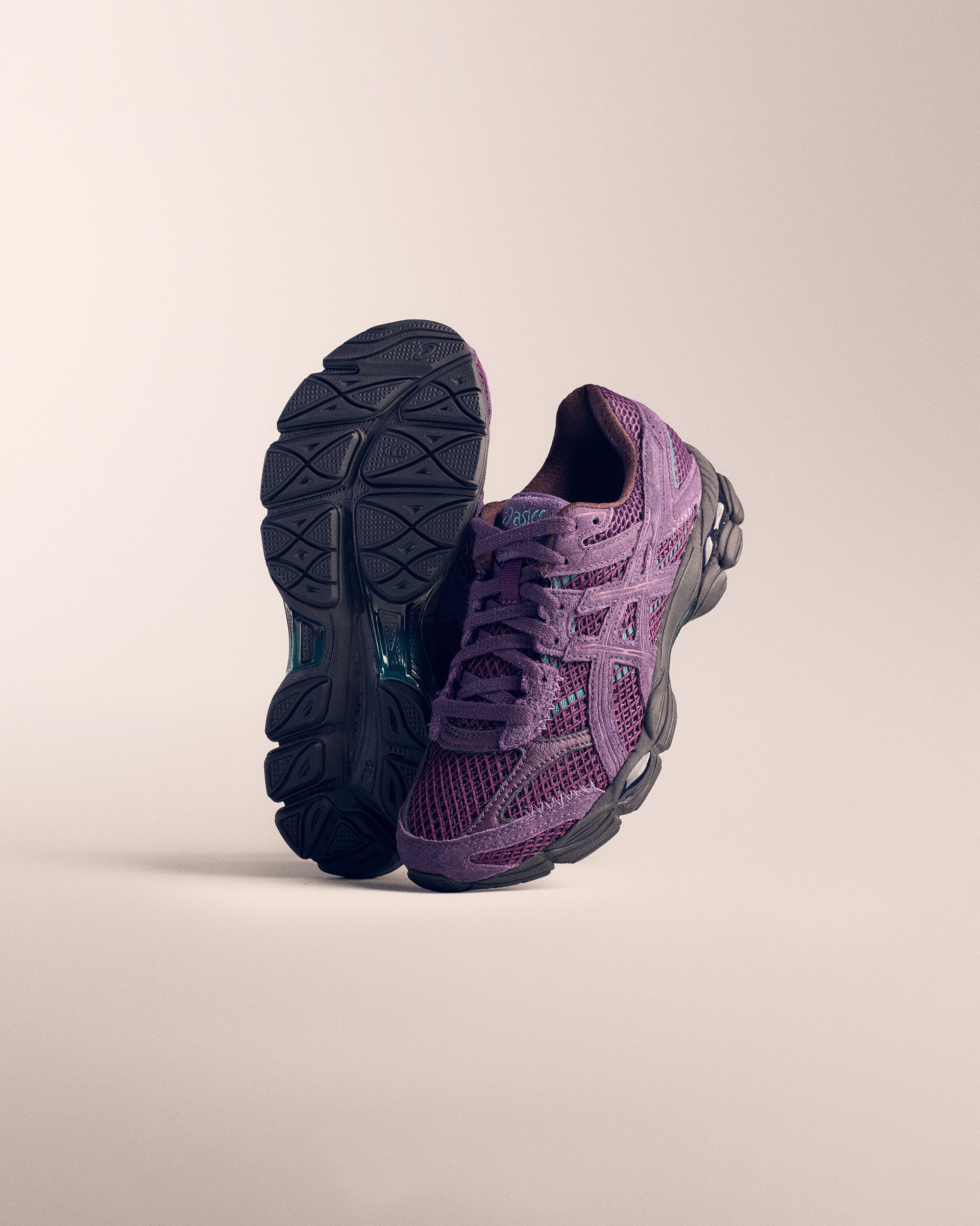 CARNAN x ASICS GEL Cumulus 16 Path II sneaker in purple suede with teal and black accents