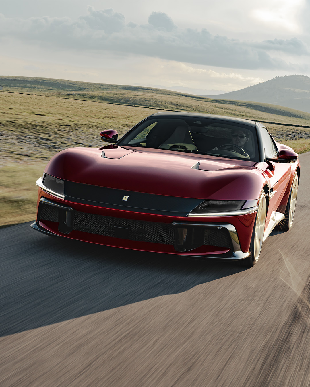 The Ferrari 12Cilindri Manuale, the brand's limited run V12 berlinetta with a gated manual shifter, shown in an official press photo.