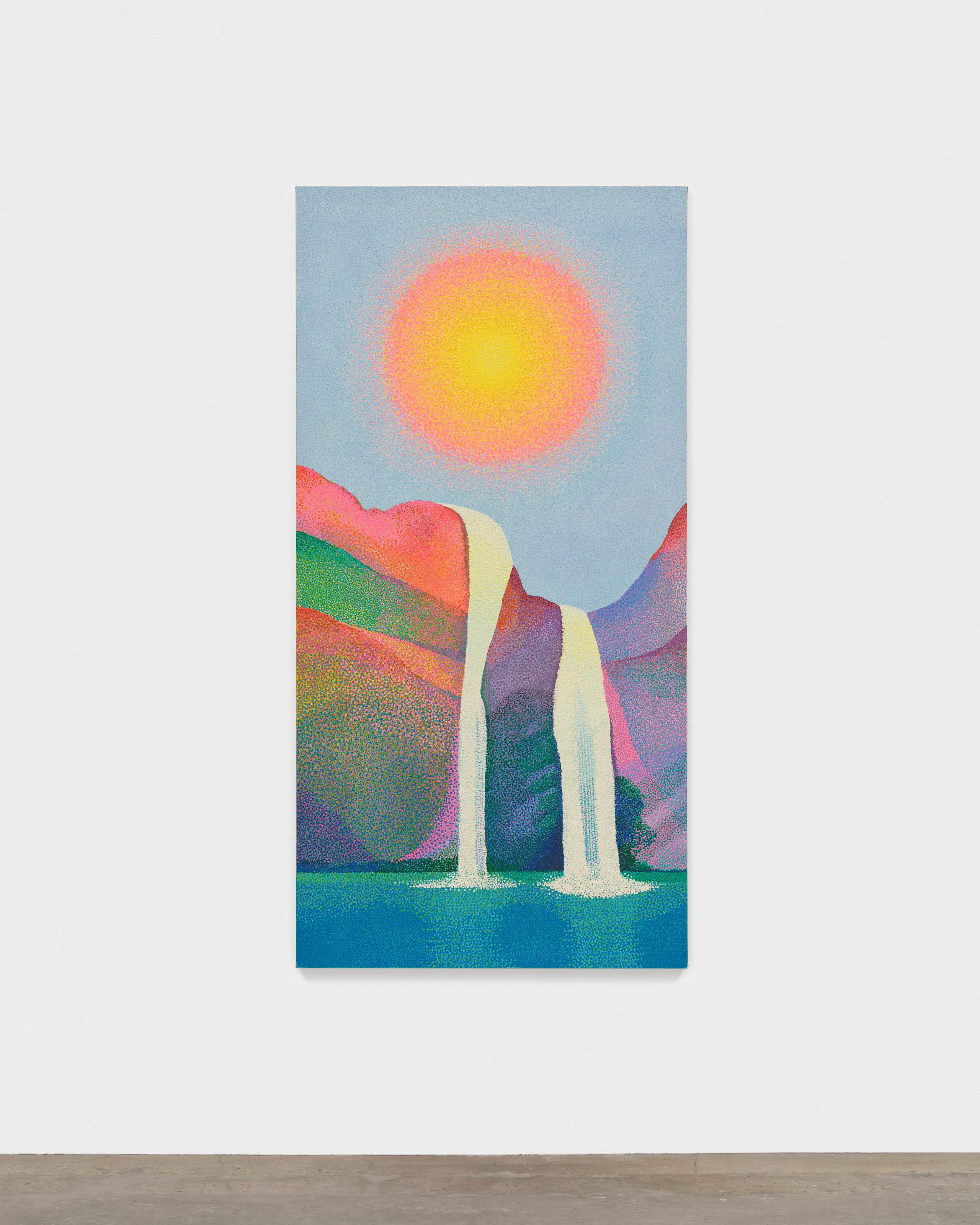 Jennifer Guidi's painting The Eternal Cascade, 2026, shown for her Gagosian exhibition Waterfall.