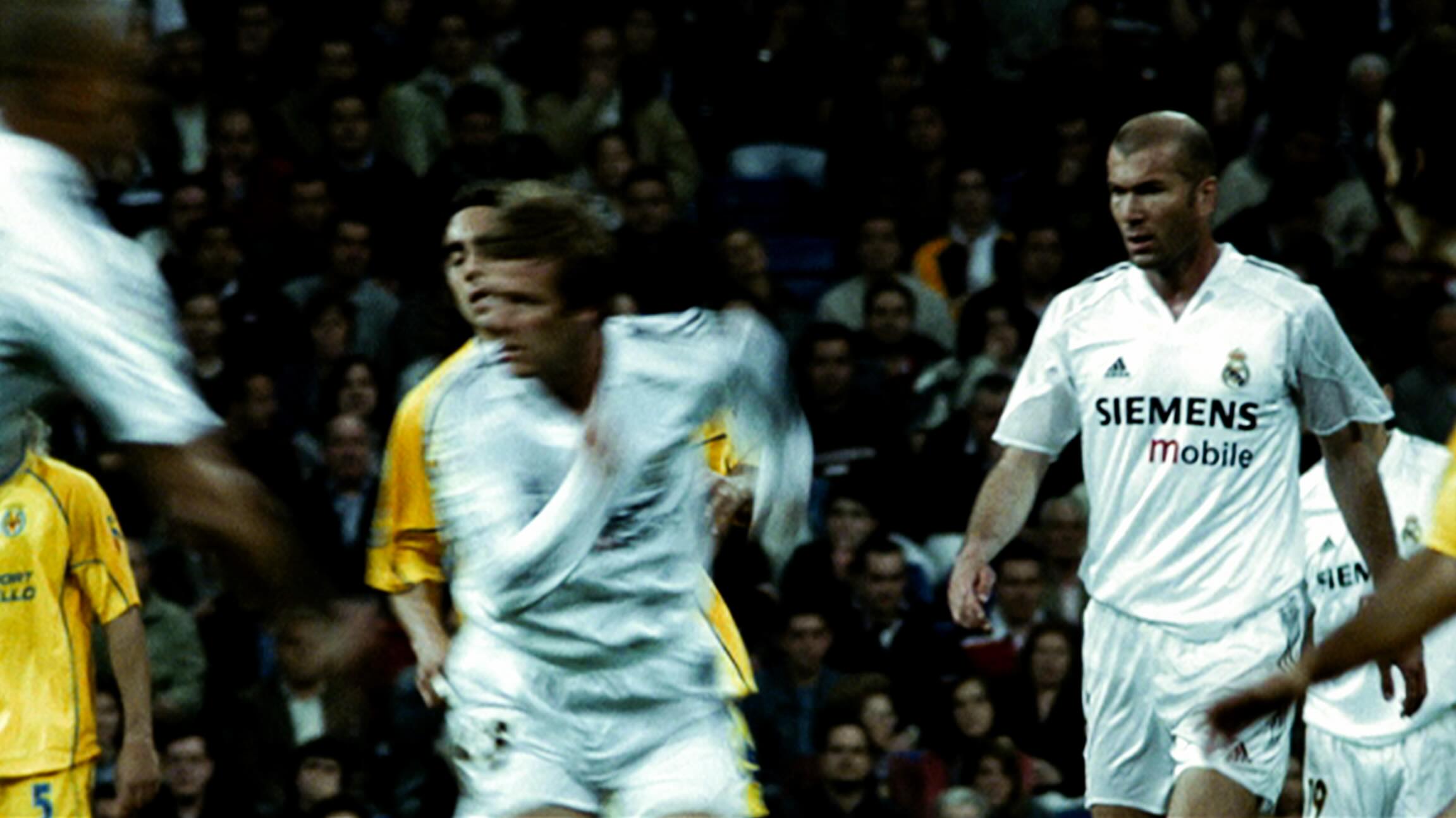 Still from Douglas Gordon and Philippe Parreno's film Zidane, A 21st Century Portrait, on view at Gagosian Beverly Hills.