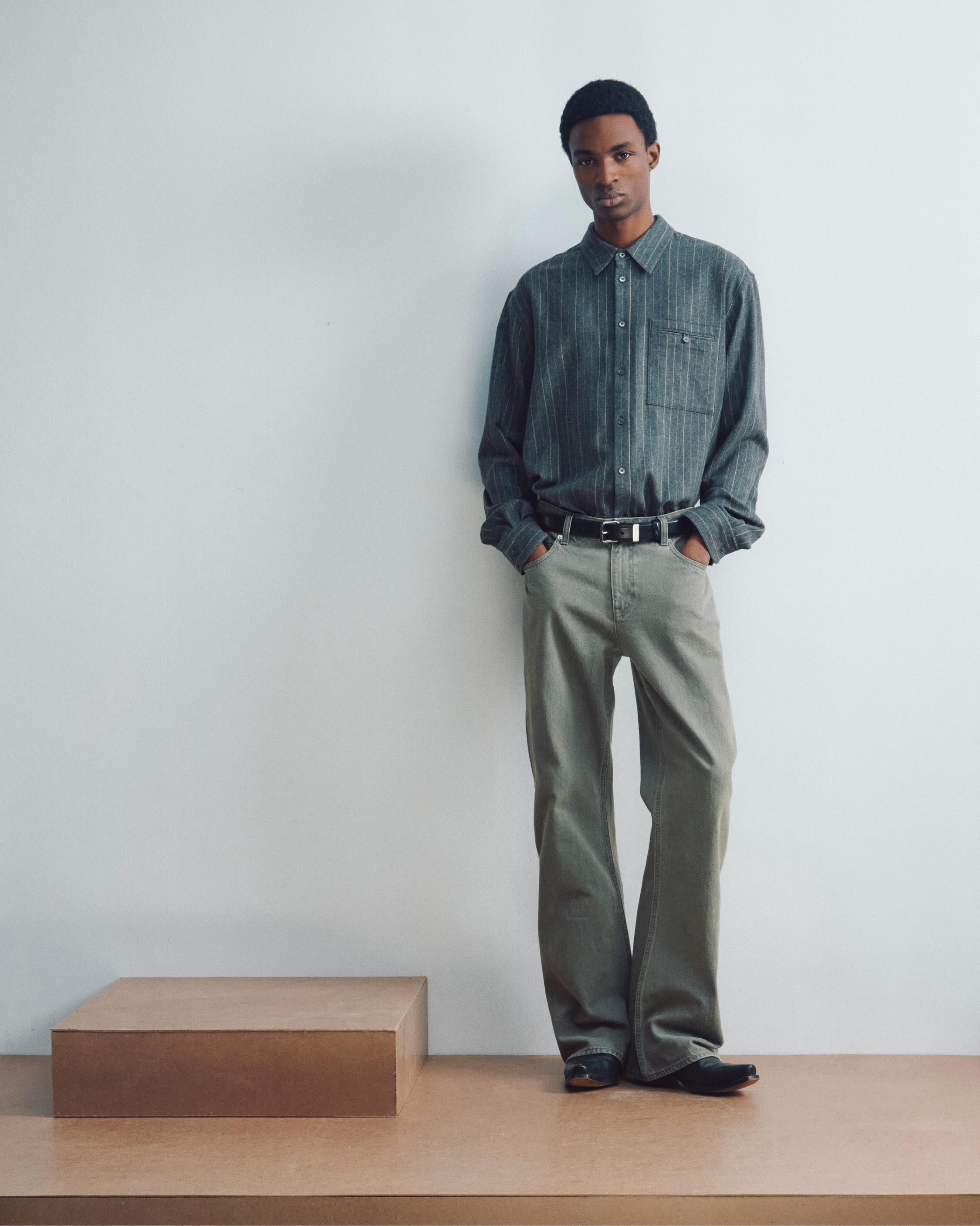 A look from Helmut Lang's Fall 2026 lookbook, photographed by Johnson Lui and featuring model Sara Grace Wallerstedt