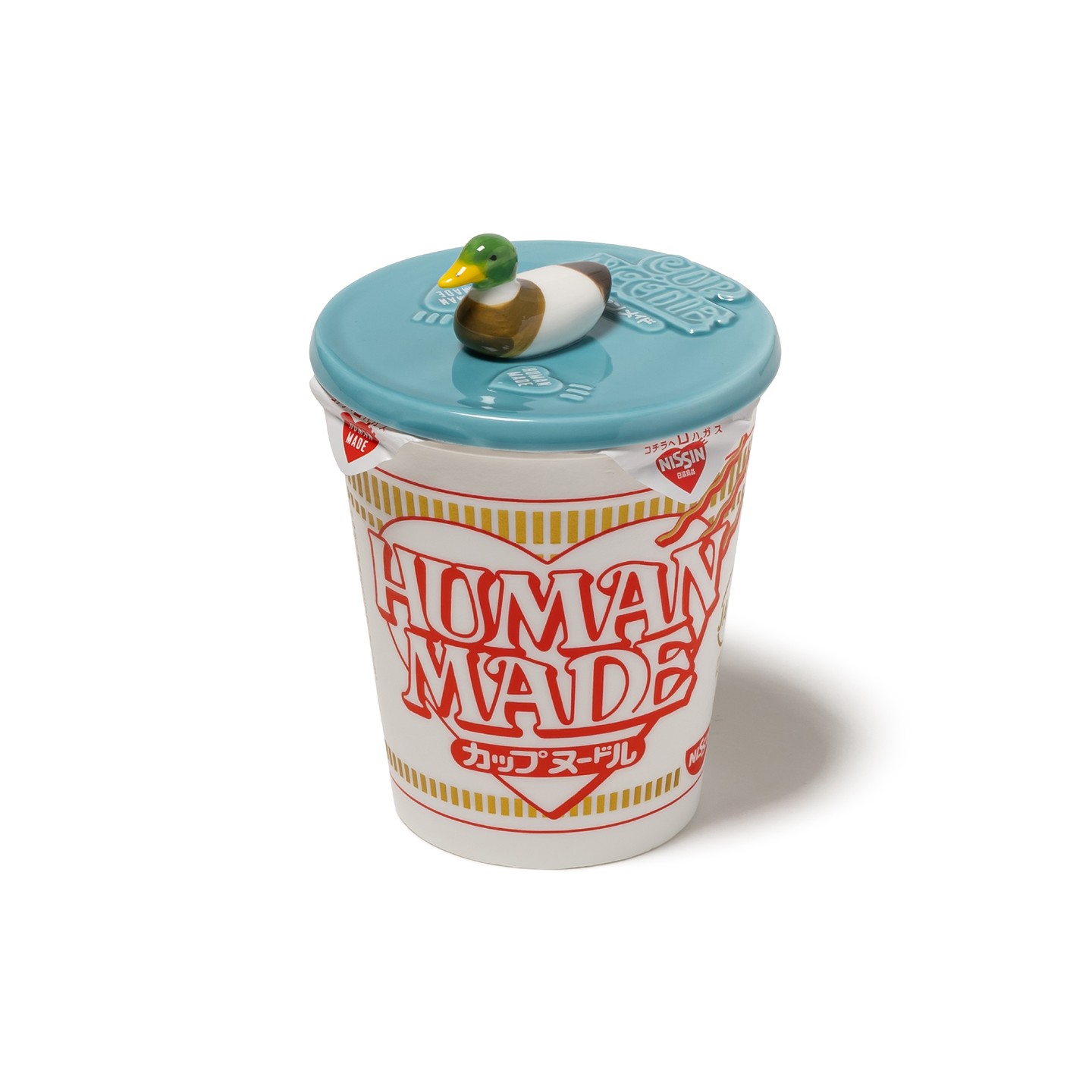 A DUCK NOW HOLDS DOWN HUMAN MADE'S CUP NOODLE LID (image 2)