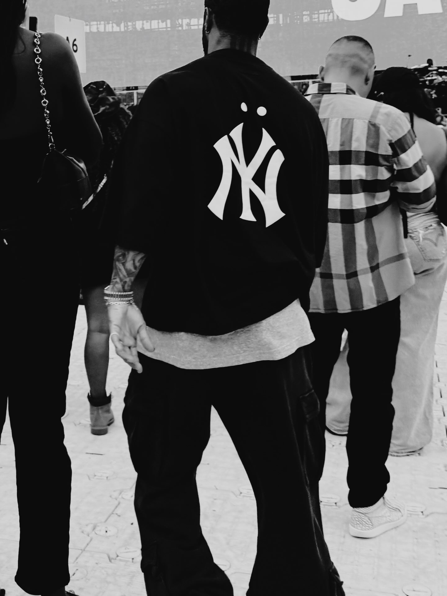 Jerry Lorenzo at Yankee Stadium during Jay Z's Extra Innings concert, photographed by Goldie Williams Vericain.
