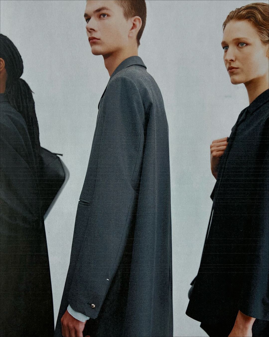 Models wear dark tailoring in Sarah Blais’ Jil Sander Spring Summer 2027 photographs.